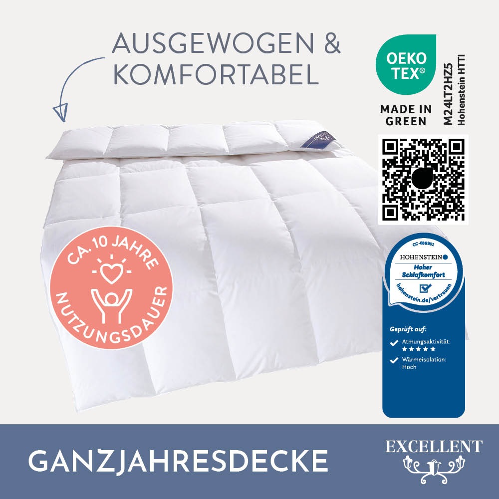 Excellent Daunenbettdecke "Zürich, Bettdecke normal mit Bestnote "Hoher Sch günstig online kaufen