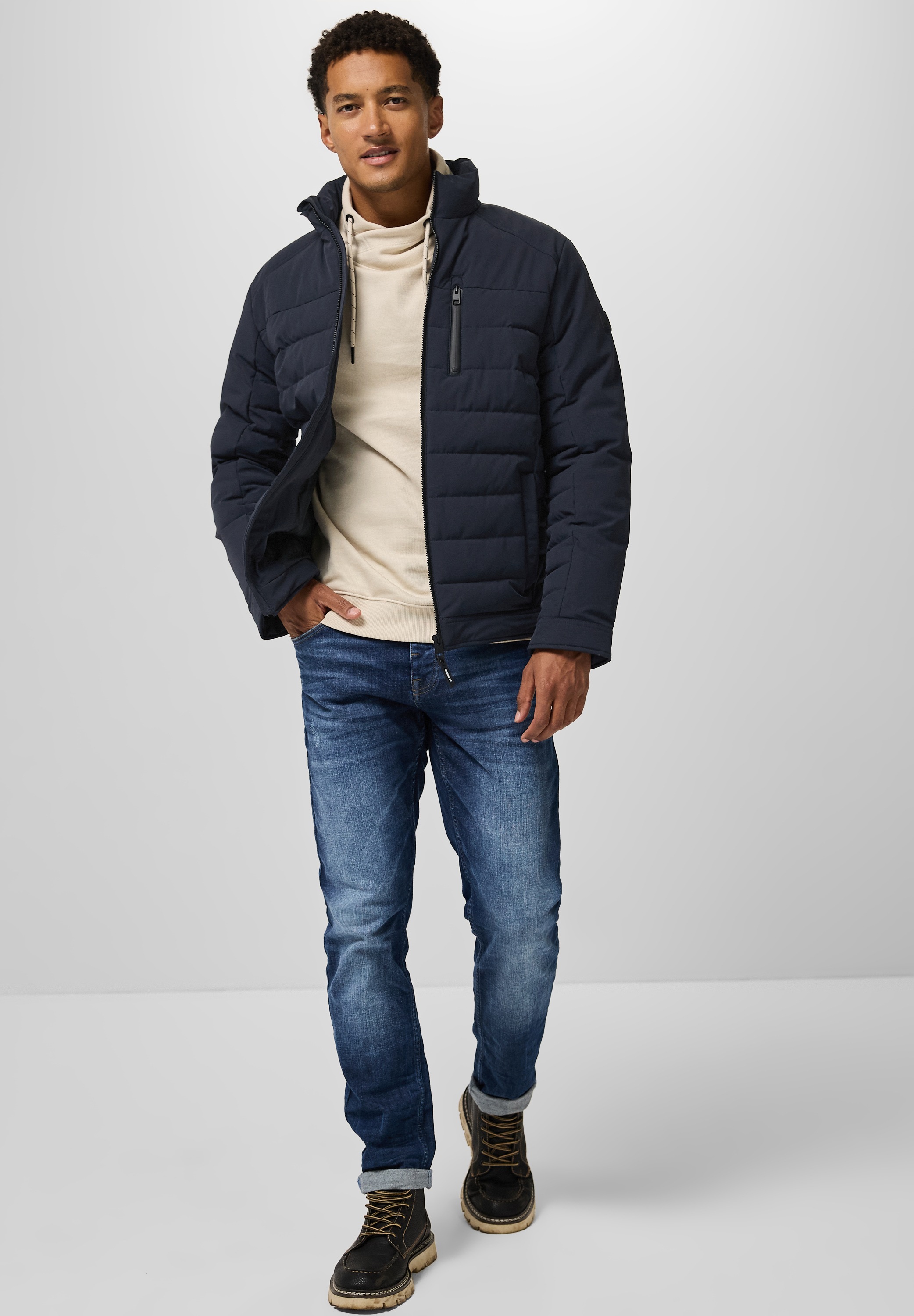 STREET ONE MEN Steppjacke, ohne Kapuze, mit Stehkragen
