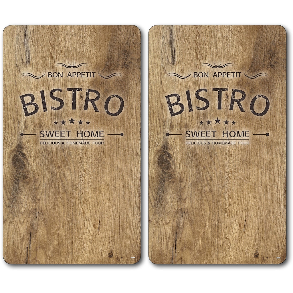 KESPER® Schneide- und Abdeckplatte »Bistro«, (Set, 2 tlg.), Mit 6 Elastikfüßen je Platte