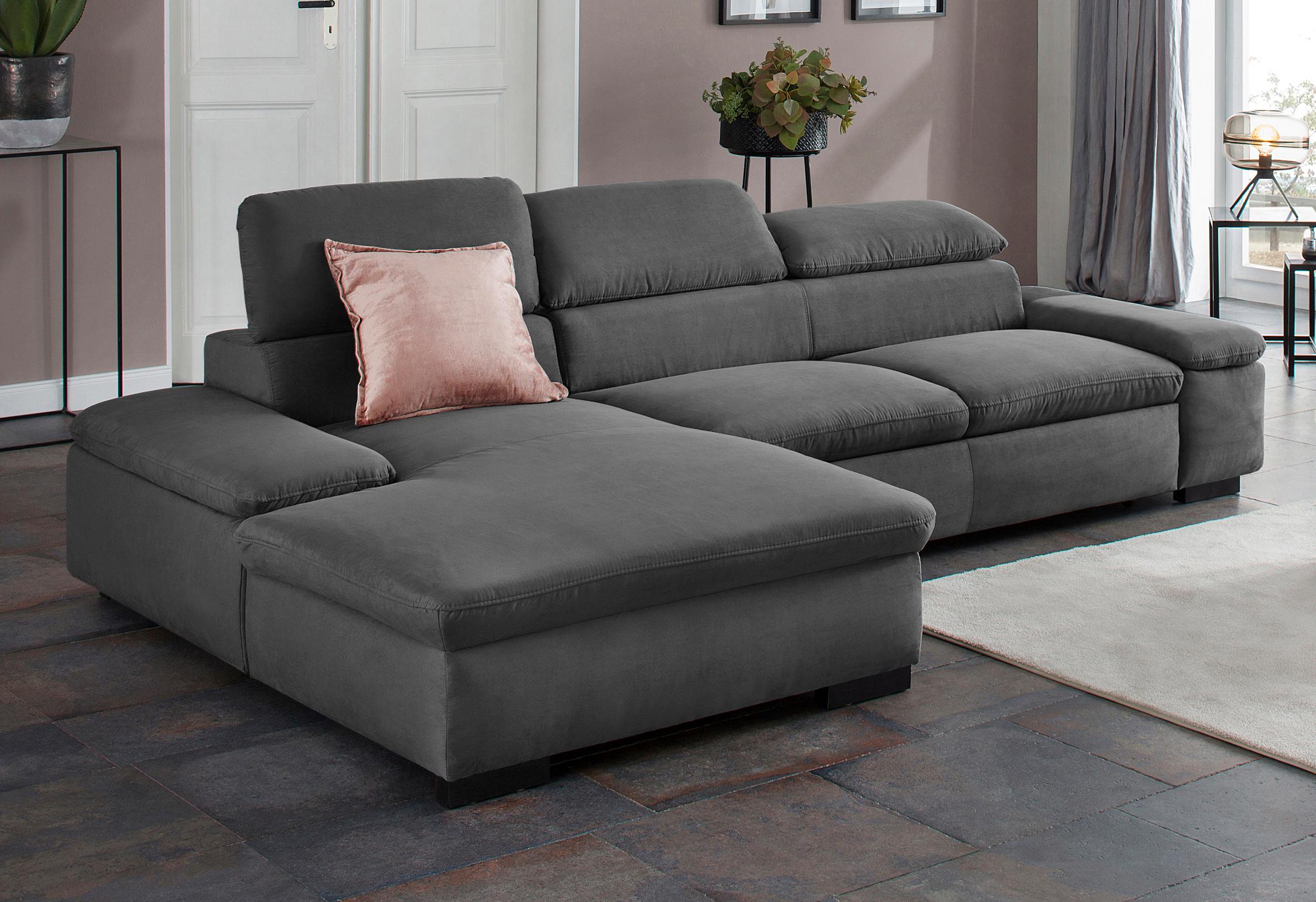 OTTO home Ecksofa "Alberto L-Form" mit Kopfteilverstellung, wahlweise mit Schlaffunktion