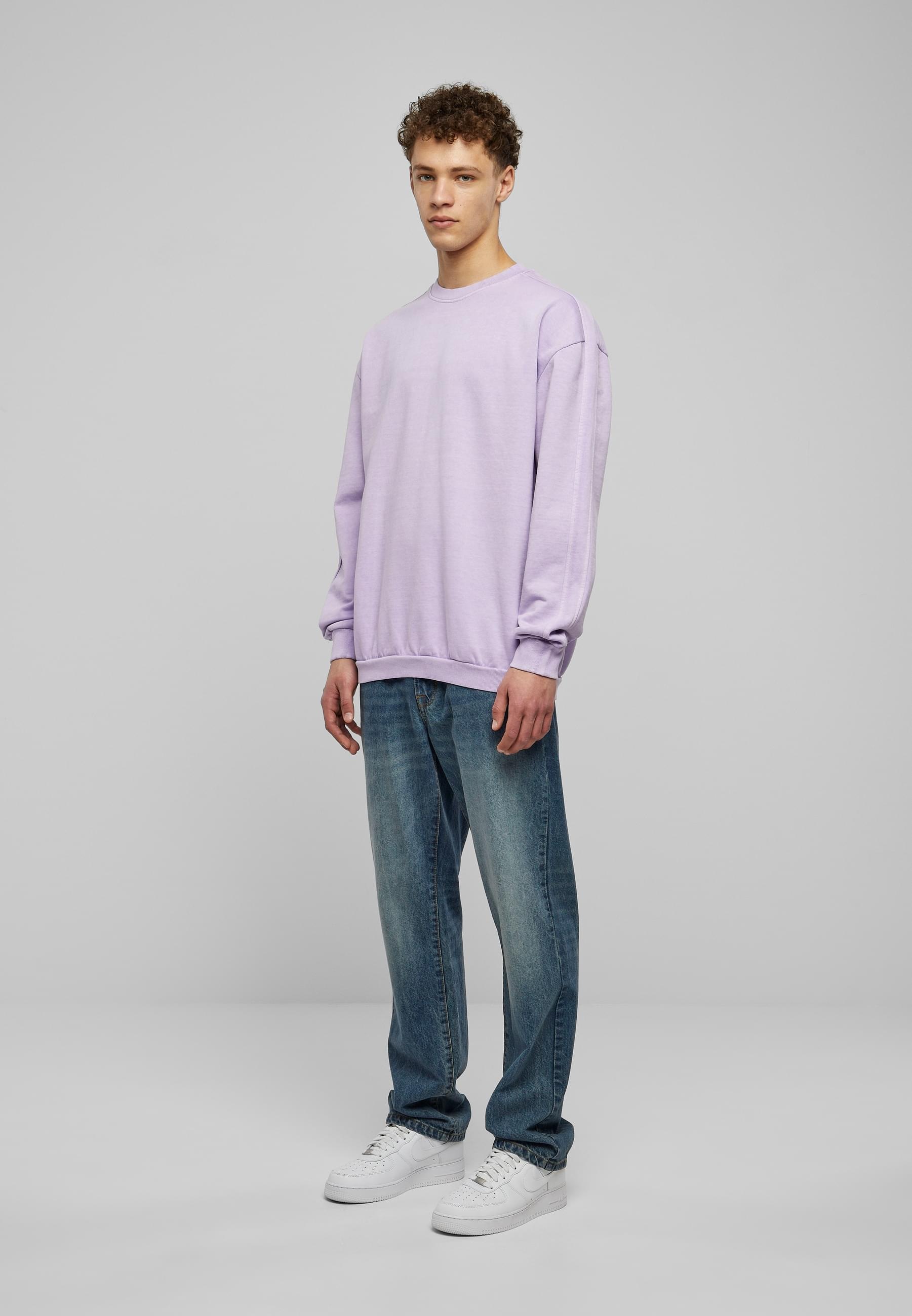 URBAN CLASSICS Rundhalspullover »Urban Classics Herren Heavy Terry Garment Dye Crew«, (1 tlg.)