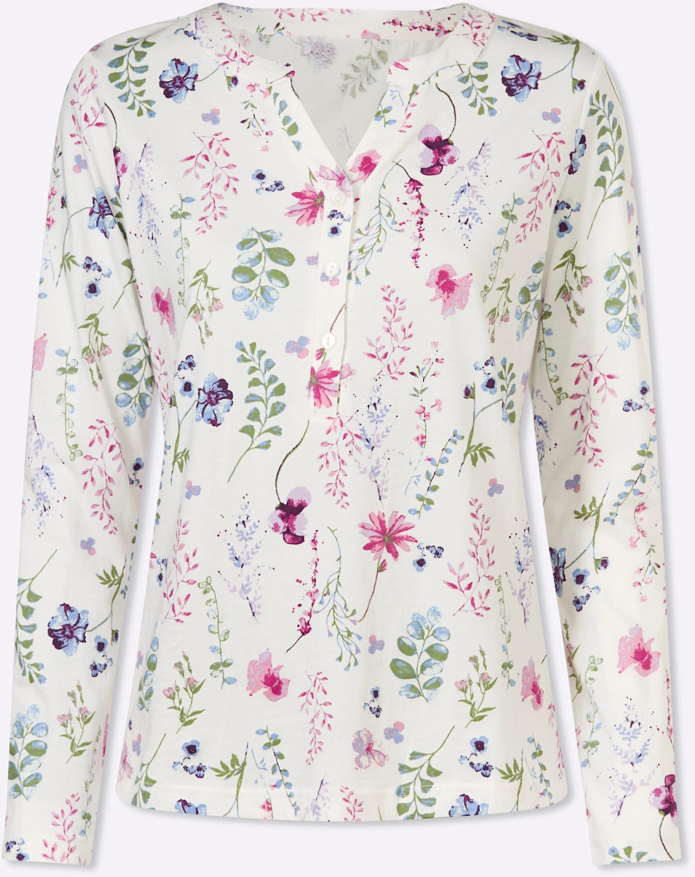 Classic Basics 3/4-Arm Shirt Women's Multicolor Cotton Size 38 3