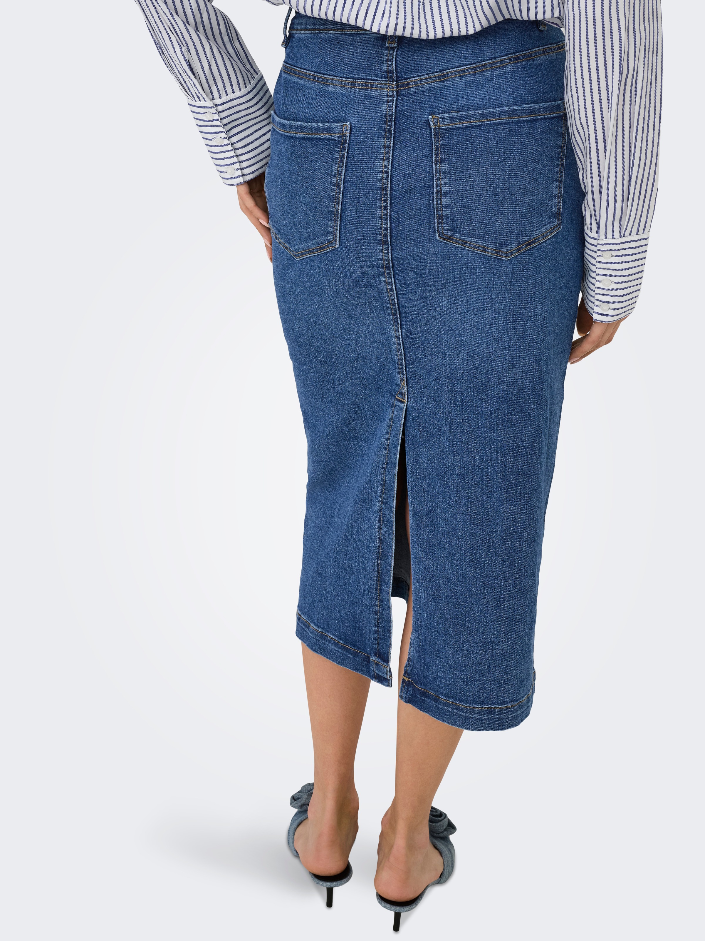 ONLY Jeansrock "ONLWONDER MIDI BACK SLIT SKIRT PIM DNM" günstig online kaufen