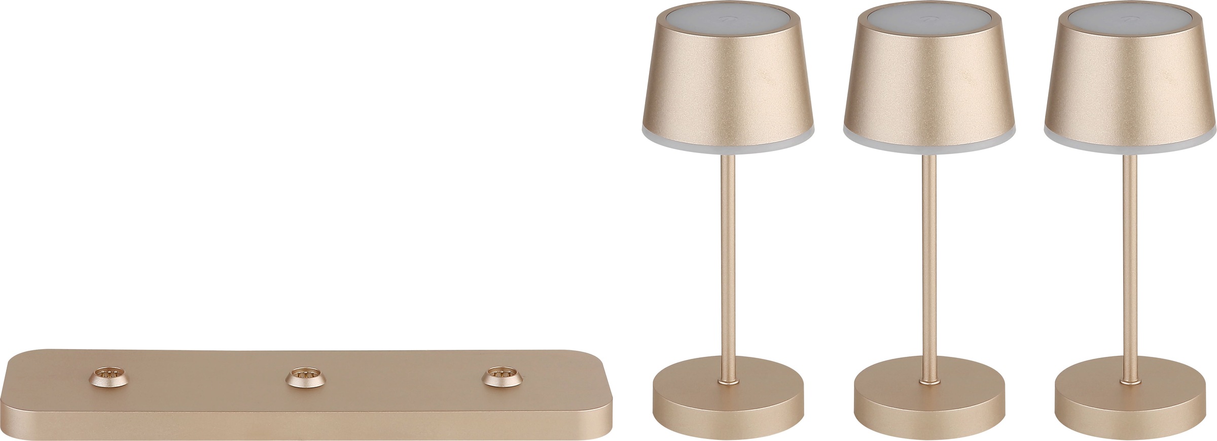 GLOBO LIGHTING Tischleuchte »DAWSON« LED-Modul 1 Stk. Outdoor RGBW Tischleuchte IP54, Touchdimmer, Akku & Dockingstation