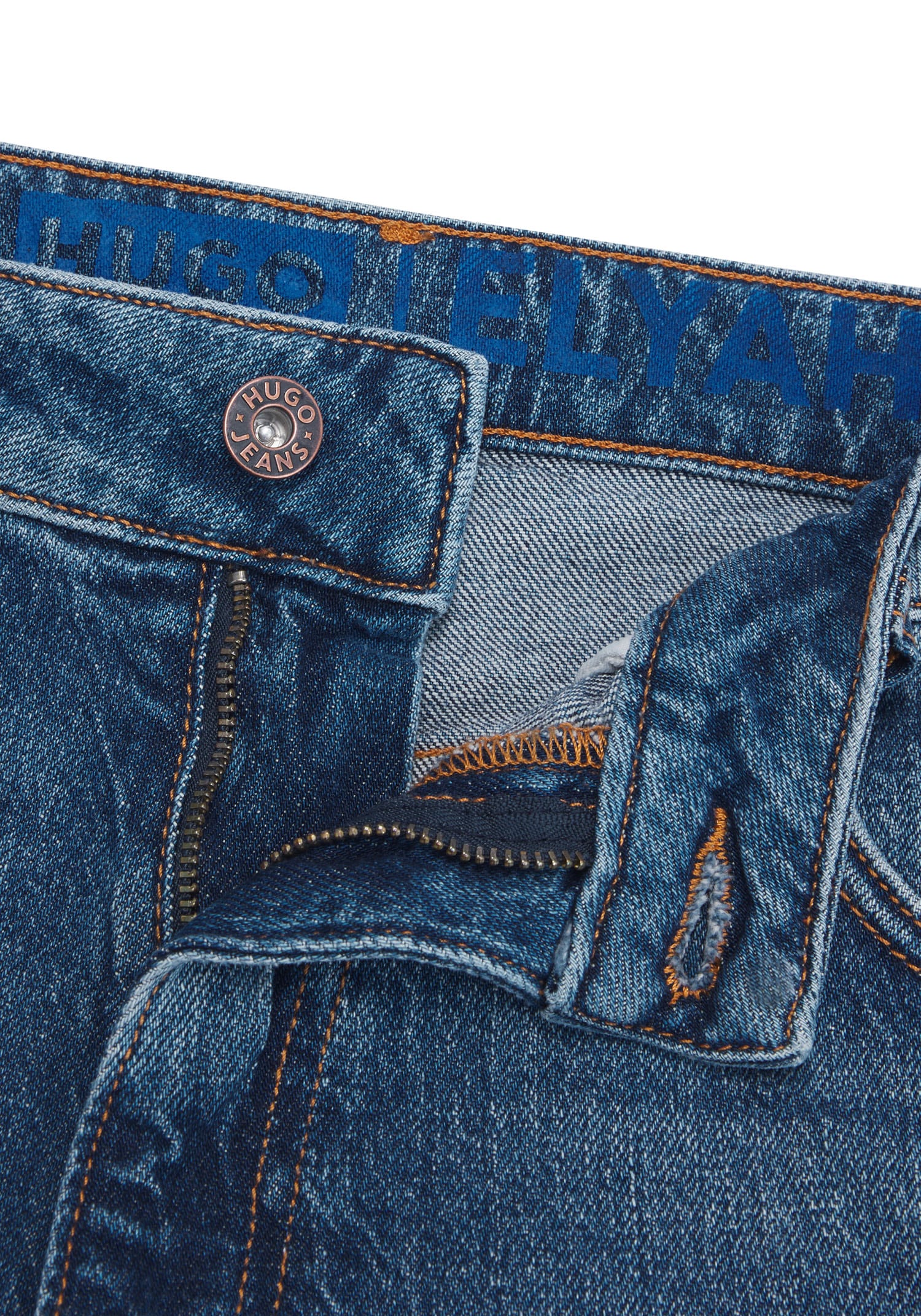 HUGO Blue Straight-Jeans »Elyah«, Straight Fit Jeans mit hoher Leibhöhe, Tall Länge 36