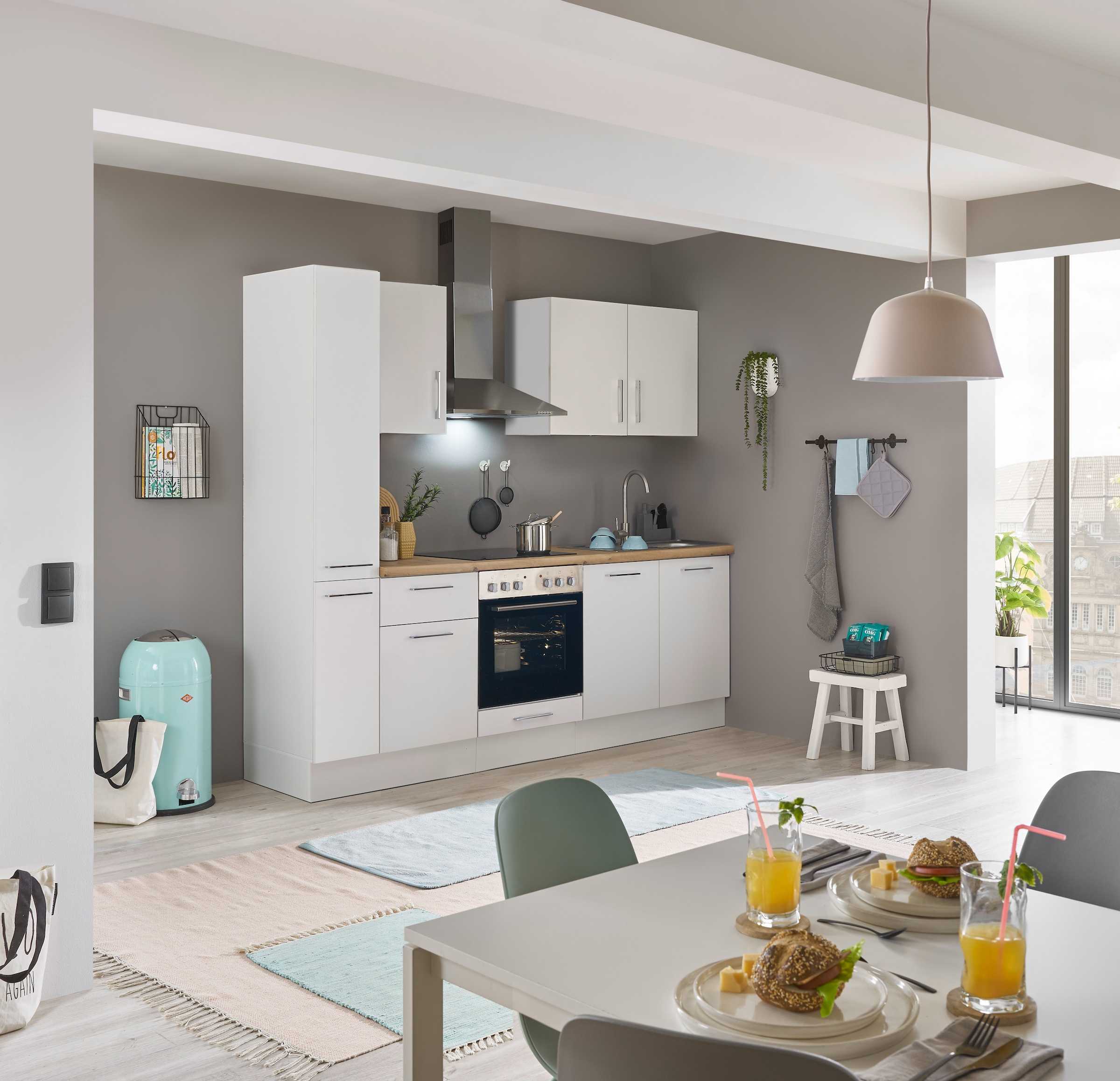 BASIC by Balculina Küchenzeile »Turin«, Breite 240 cm, wahlweise mit E-Geräten