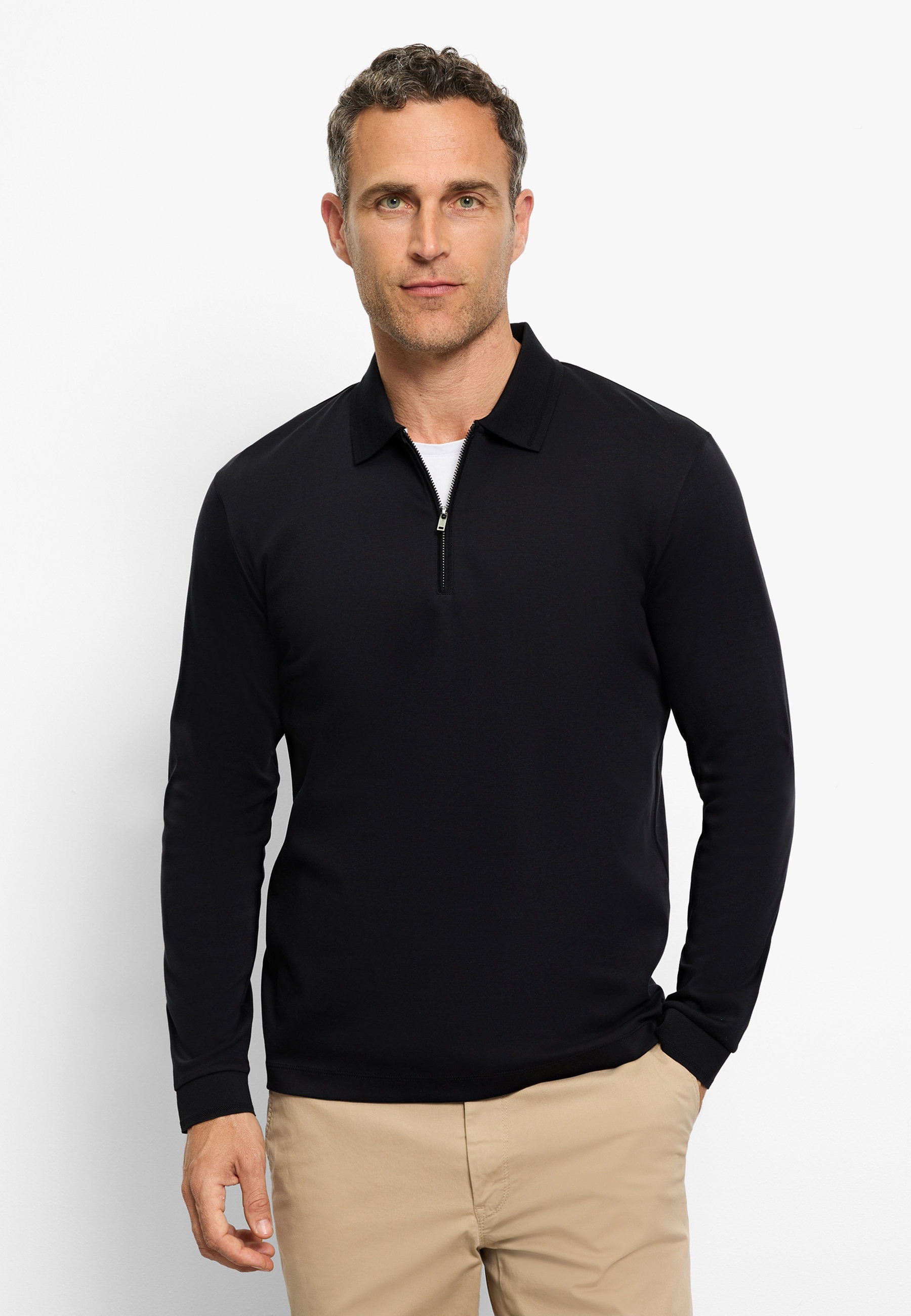 Poloshirt OLYMP "OLYMP Casual Wirk", Herren, Gr. XL, schwarz, 100% Baumwolle, Shirts