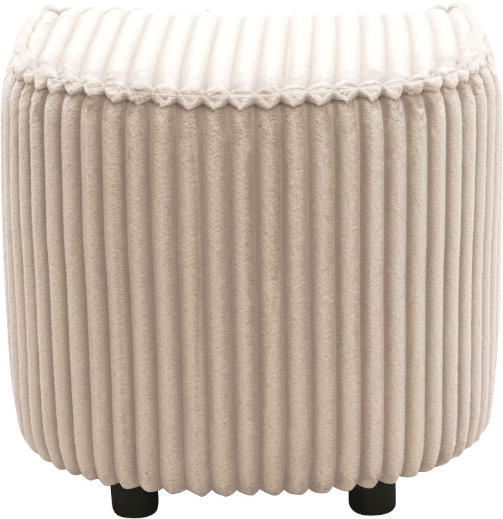 INOSIGN Polsterhocker »AMECA, Hocker, Fußhocker 52 x 47 x 46 cm (BxTxH)«, (1 St.), mit Mega-Cordstoff, sichelförmig