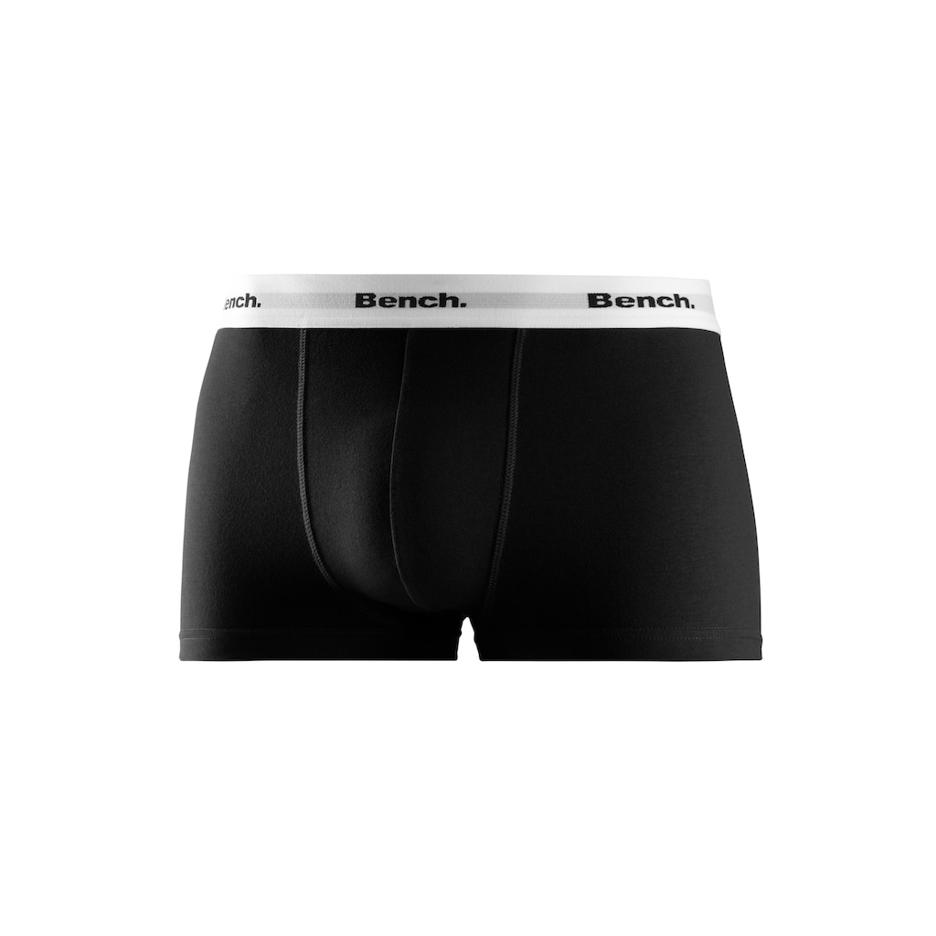 Bench. Boxershorts, (Packung, 4 St.), in Hipster-Form mit kontrastfarbenem Bund