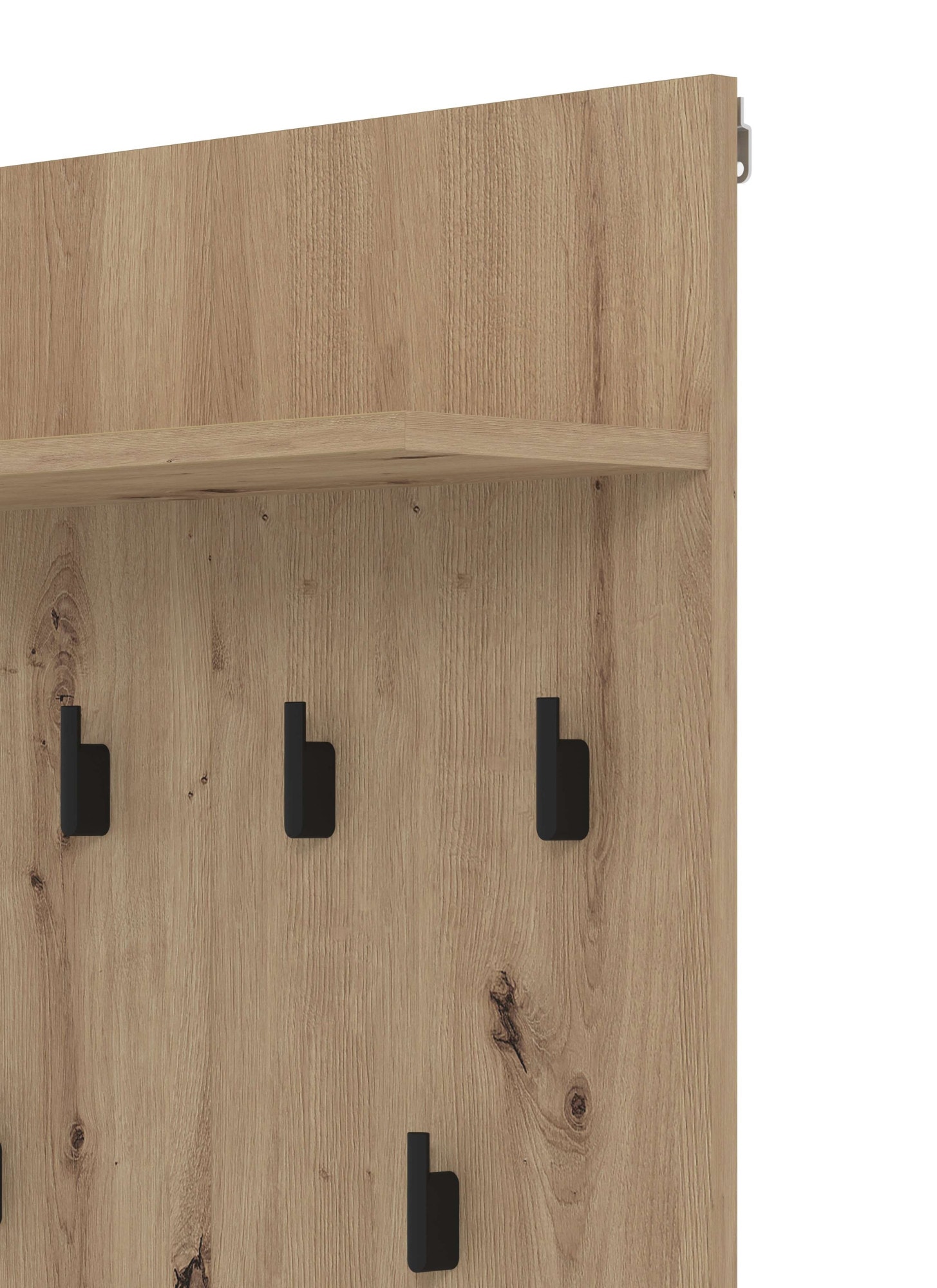 Home affaire Garderobenpaneel »Arran, Wandregal Wandpaneel, Wandgarderobe praktisch & stillvoll« mit 6 Kleiderhaken und Ablage für Accessoires, Breite 63 cm