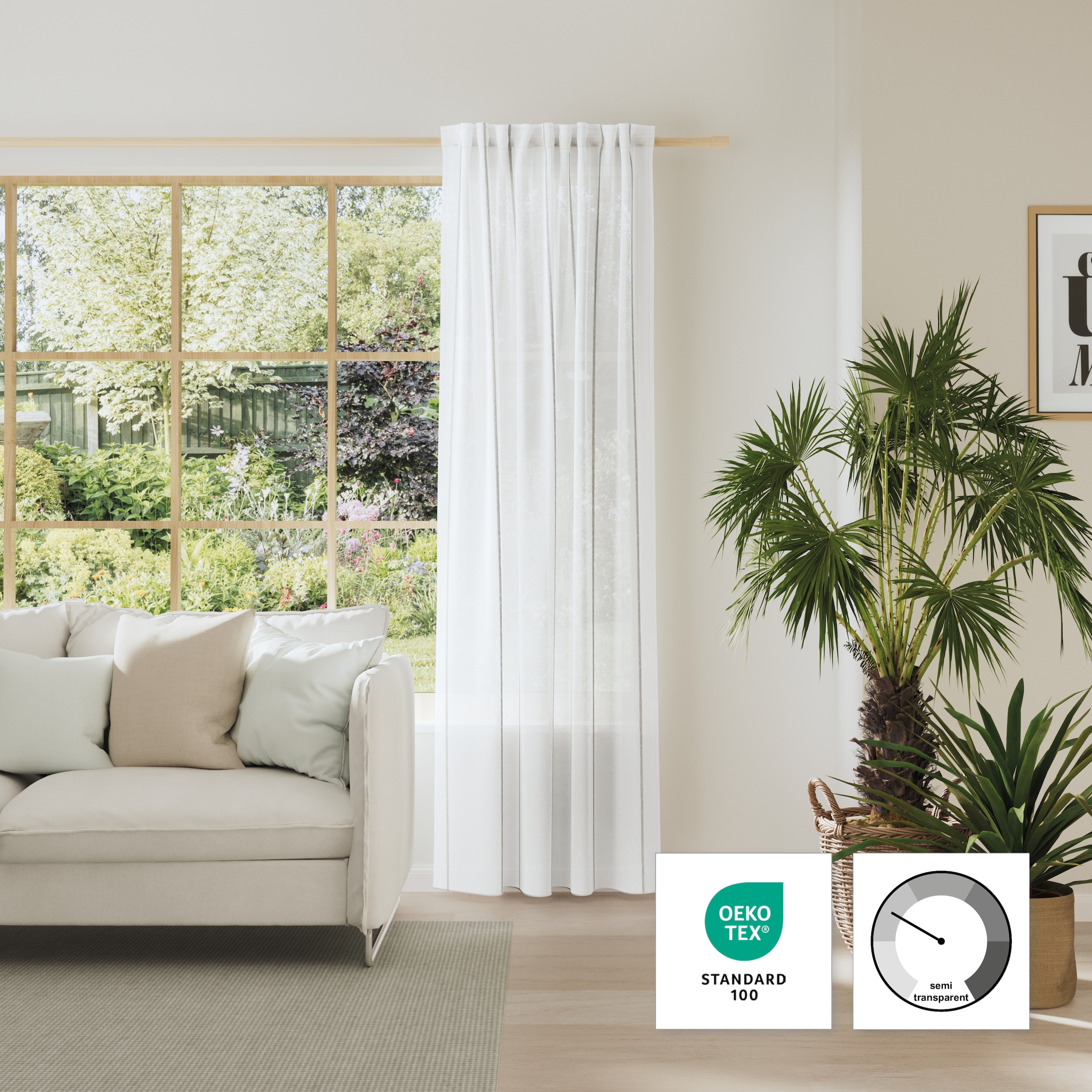 Neutex for you! Vorhang »NURO« Multifunktionsband 1 Stk. tlg. Bouclé-Optik, criss-cross Struktur, Stickmuster