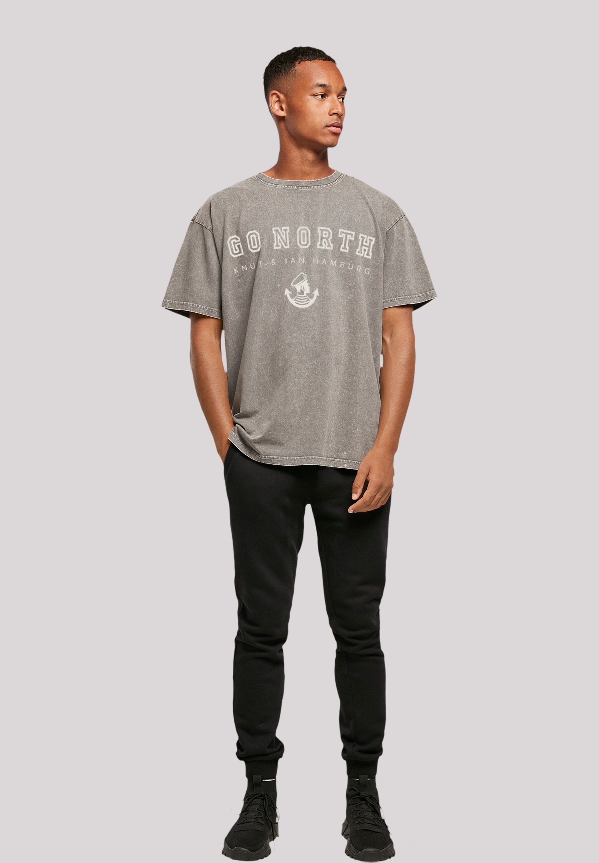 F4NT4STIC T-Shirt »Go North Knut & Jan Hamburg«, Print