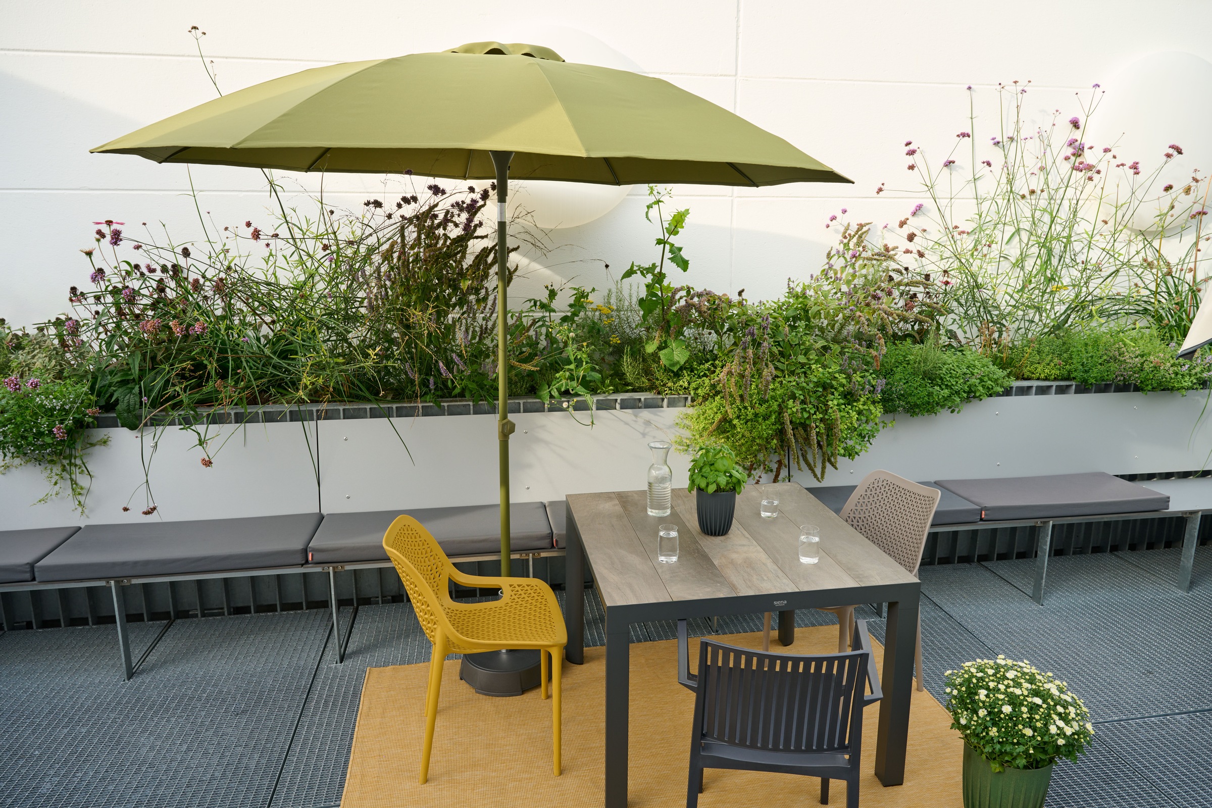 Siena Garden Gartentisch »SILVA Tisch 80 x 80cm matt anthrazit/wash-grey« Aluminiumgestell matt anthrazit, Tischplatte aus Keramik, washed grey