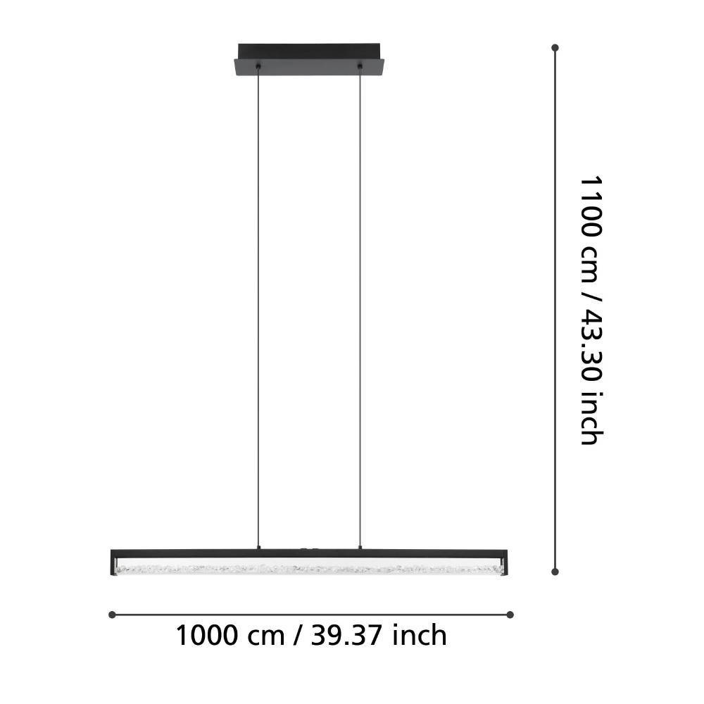 EGLO Hängeleuchte »CARDITO 1«, 6 flammig, Leuchtmittel LED-Modul | LED fest integriert, Pendelleuchte, Metall in Schwarz mit klaren Glas-Kristallen, dimmbar