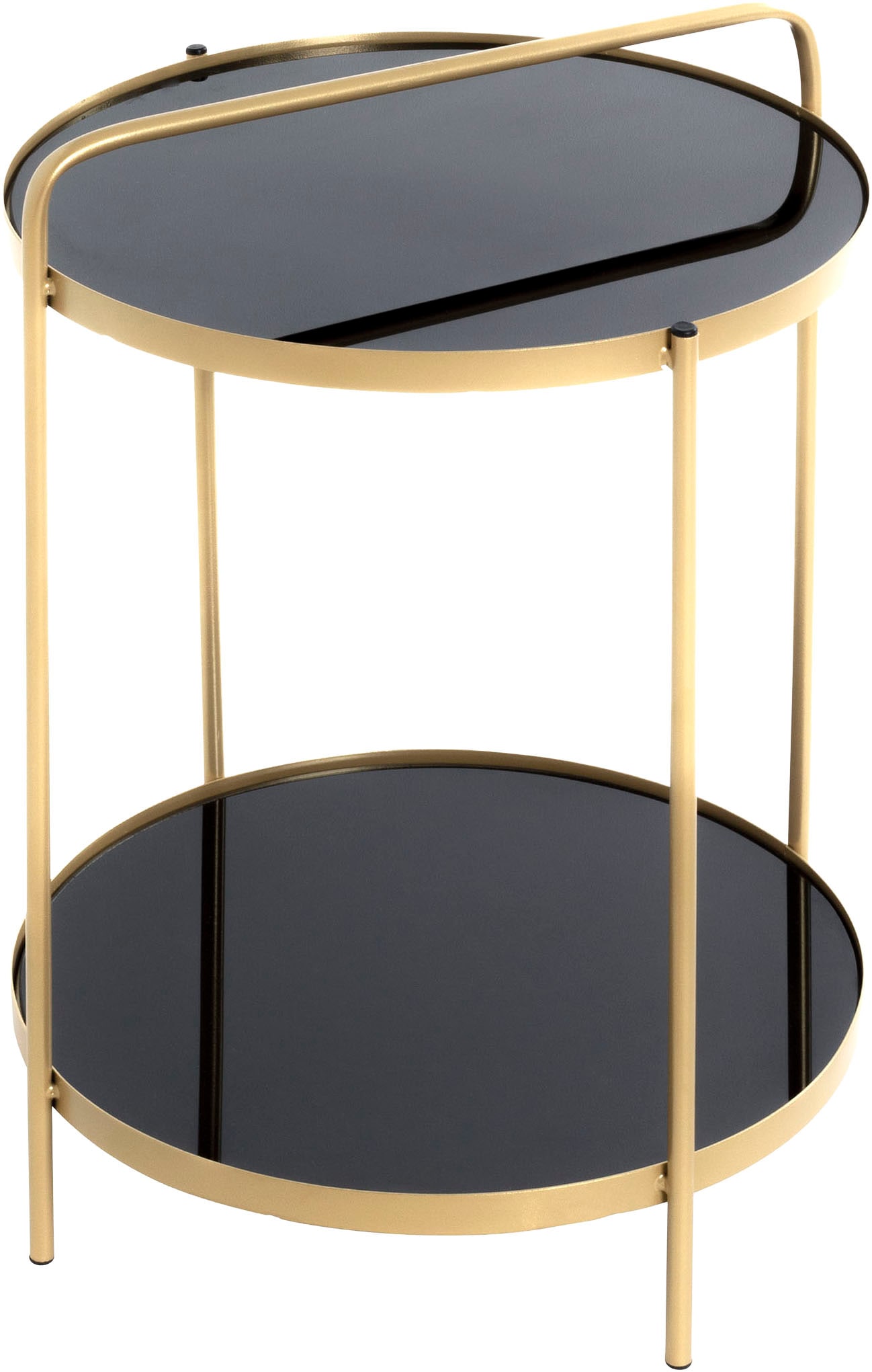 HAKU Beistelltisch "Sofatisch, Wohnzimmertisch" 1 Stk. tlg. rund - aus Metall Gold - Ø/H 38/51 cm