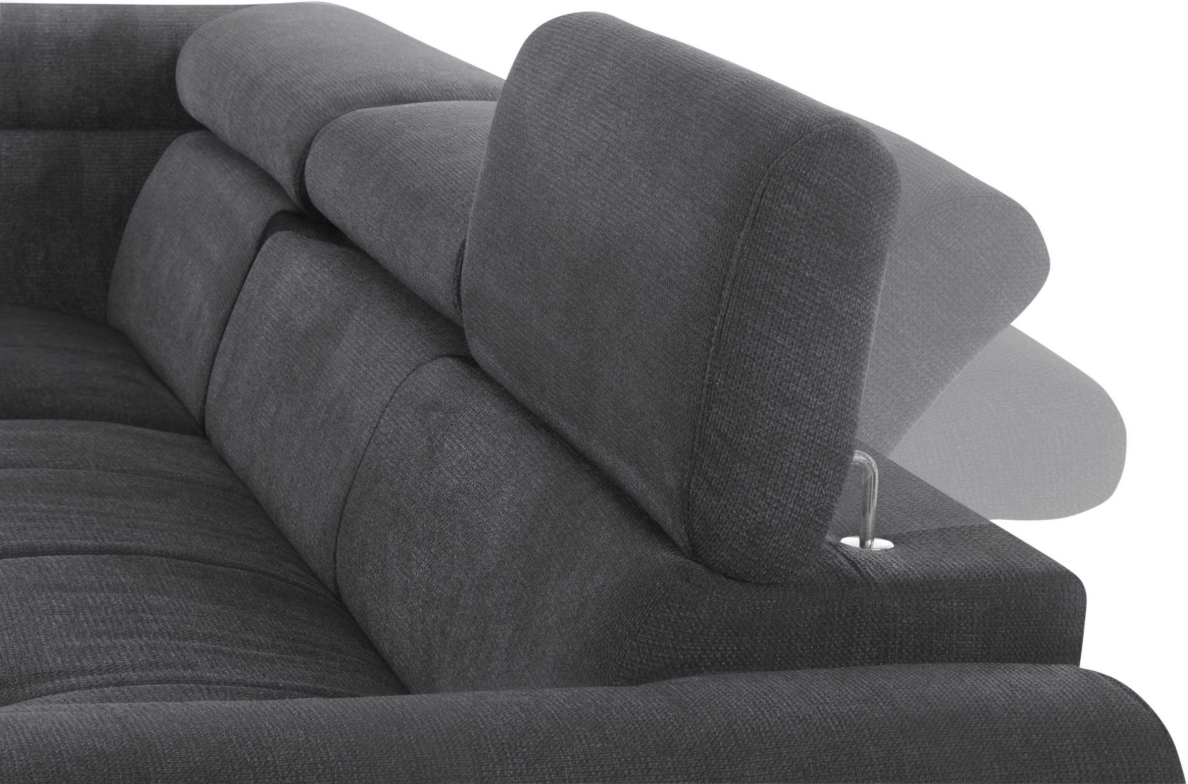 COTTA Ecksofa »Mia L-Form mit 3 Zierkissen«, wahlweise mit Bettfunktion, Bettkasten, Beleuchtung & Wireless-Charger