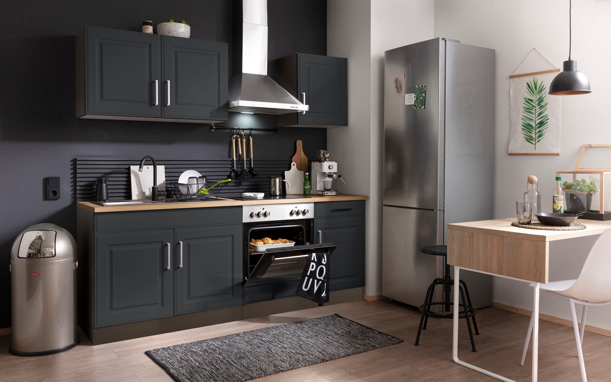 HELD MÖBEL Küchenzeile "Stockholm", Breite 210 cm, mit hochwertigen MDF Fro günstig online kaufen
