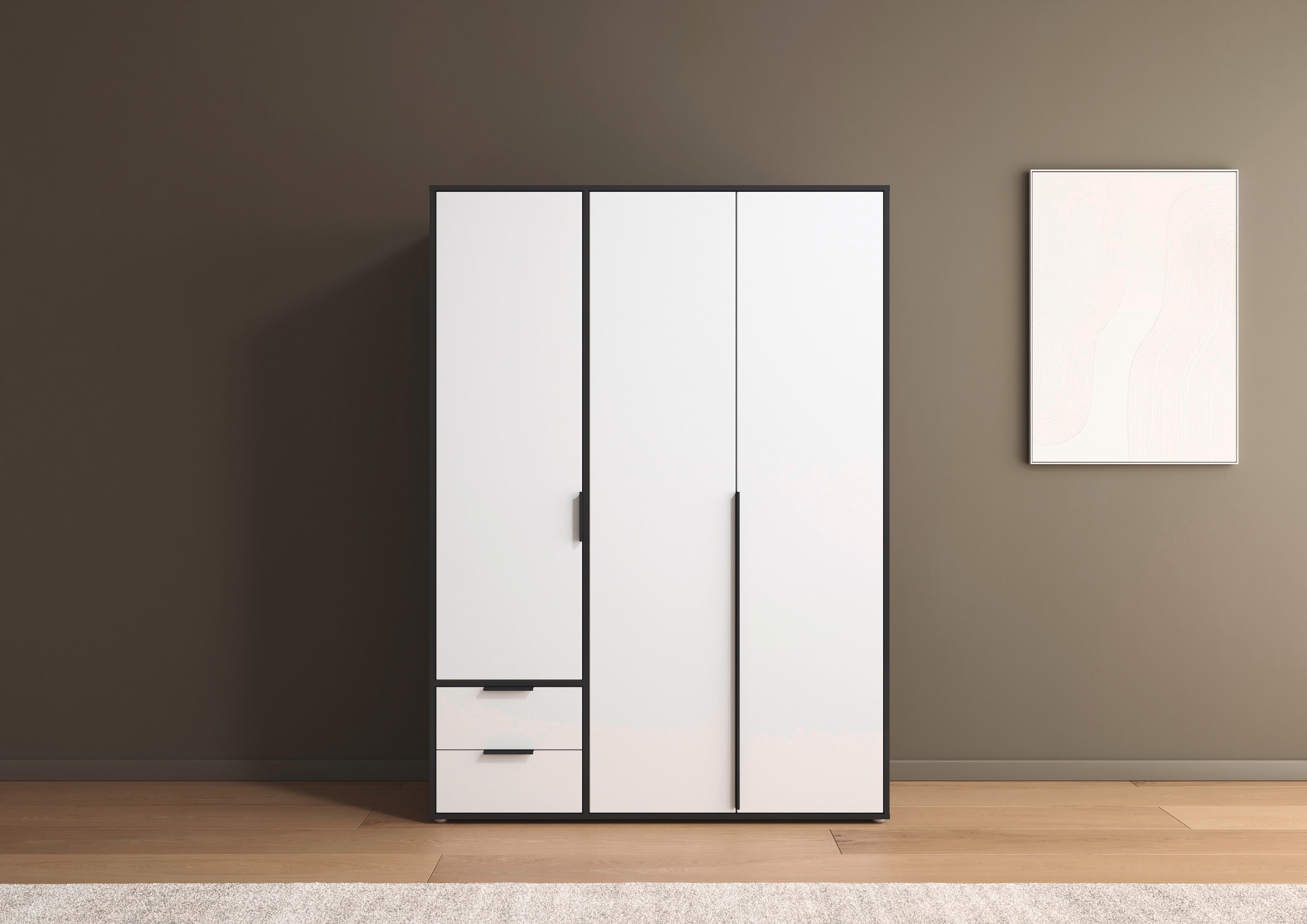 rauch "Kleiderschrank Schrank Garderobe Wäscheschrank NAGATA viel Stauraum" in 3 verschiedenen Ausstattungen BASIC/CLASSIC/PREMIUM, mit Schubladen sowie Stangengriffen TOPSELLER MADE IN GERMANY