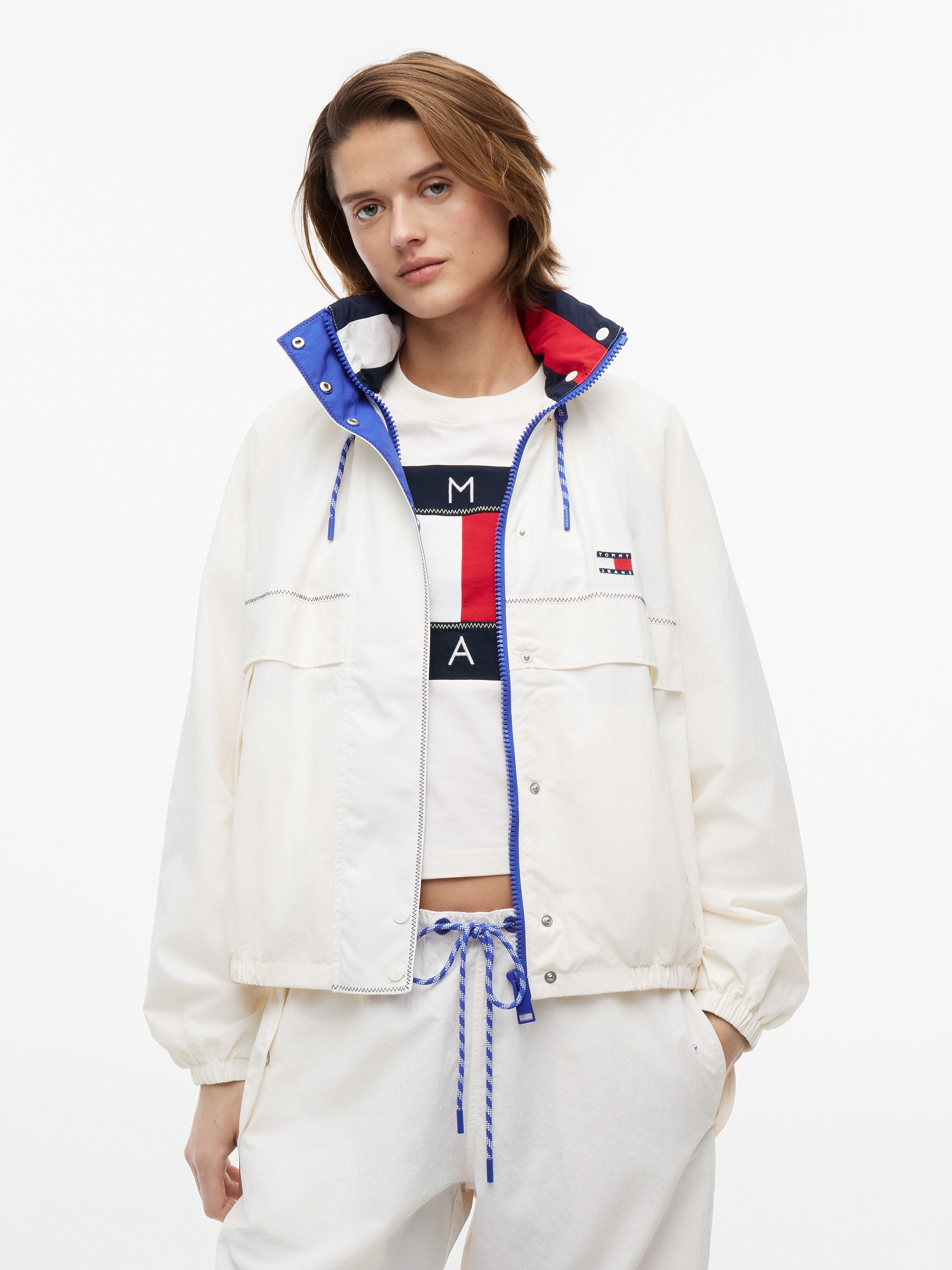 Tommy Jeans "TJW COLORBLOCK WINDBREAKER" Kunstfaser, elastische Bündchen, verdeckter Reißverschluss