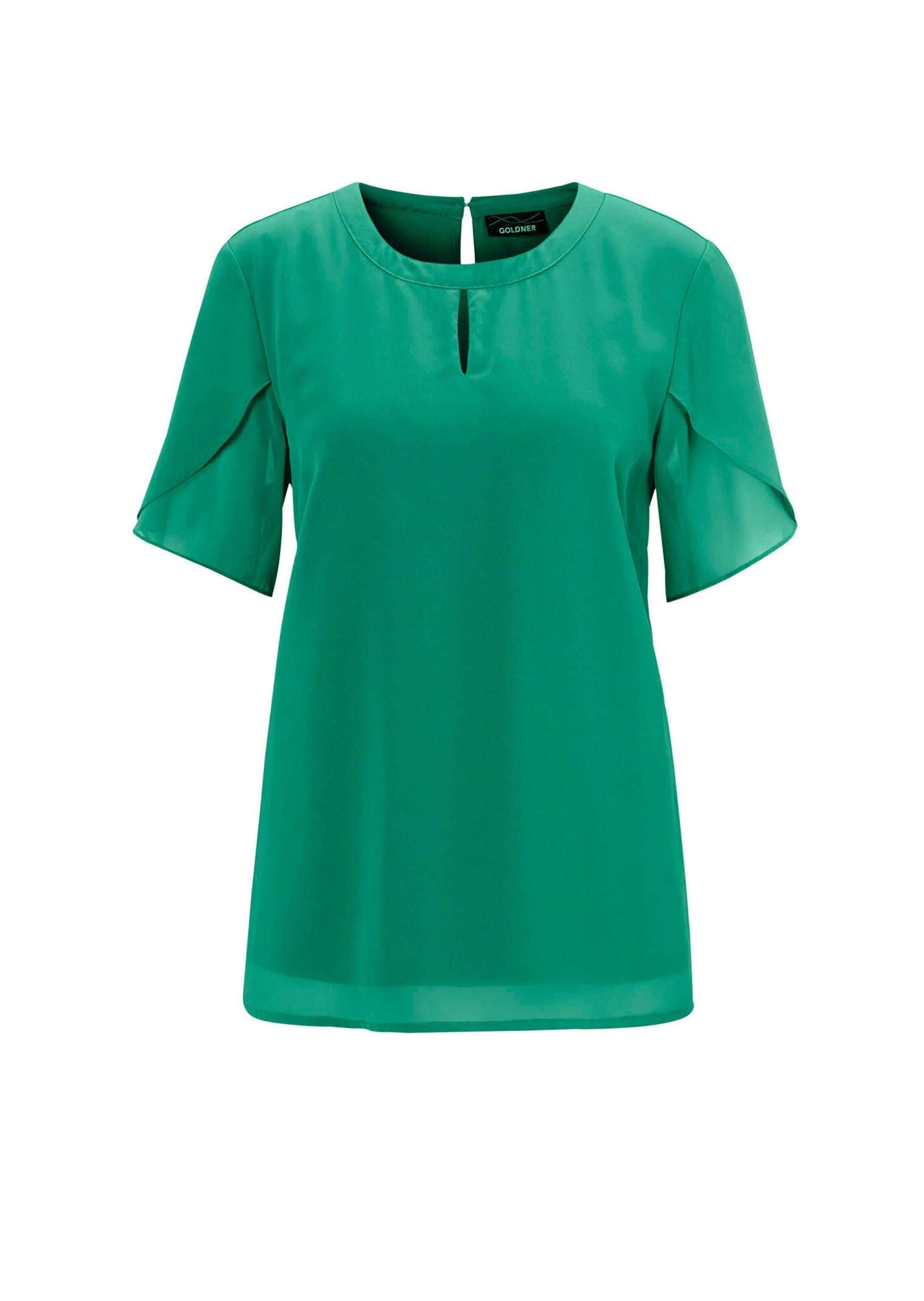 GOLDNER Kurzarmbluse "Elegantes Blusenshirt mit Rundhals" Ohne