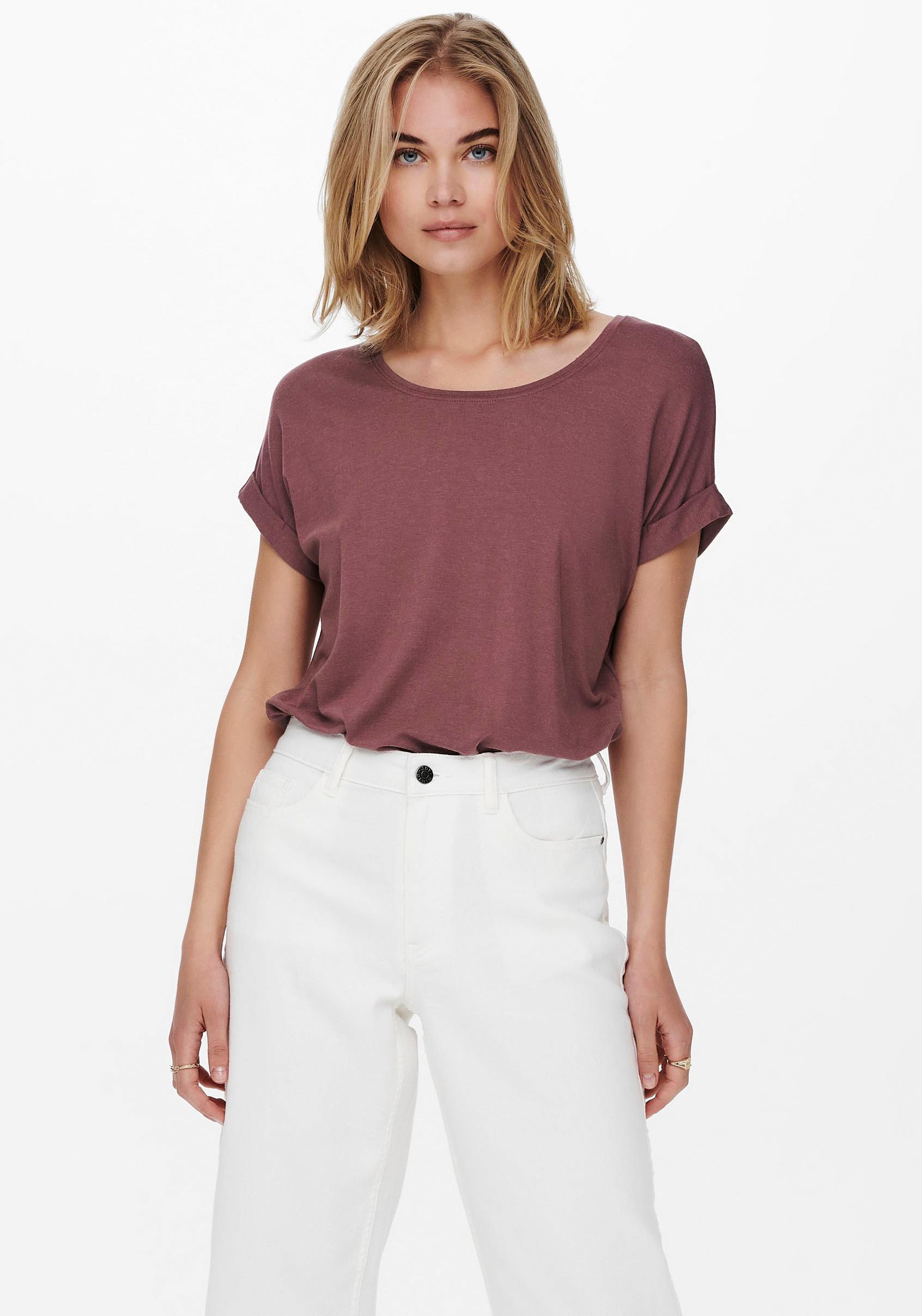 ONLY T-Shirt "ONLMOSTER – Kurzarmshirt mit Aufschlag und klassischem Look" günstig online kaufen