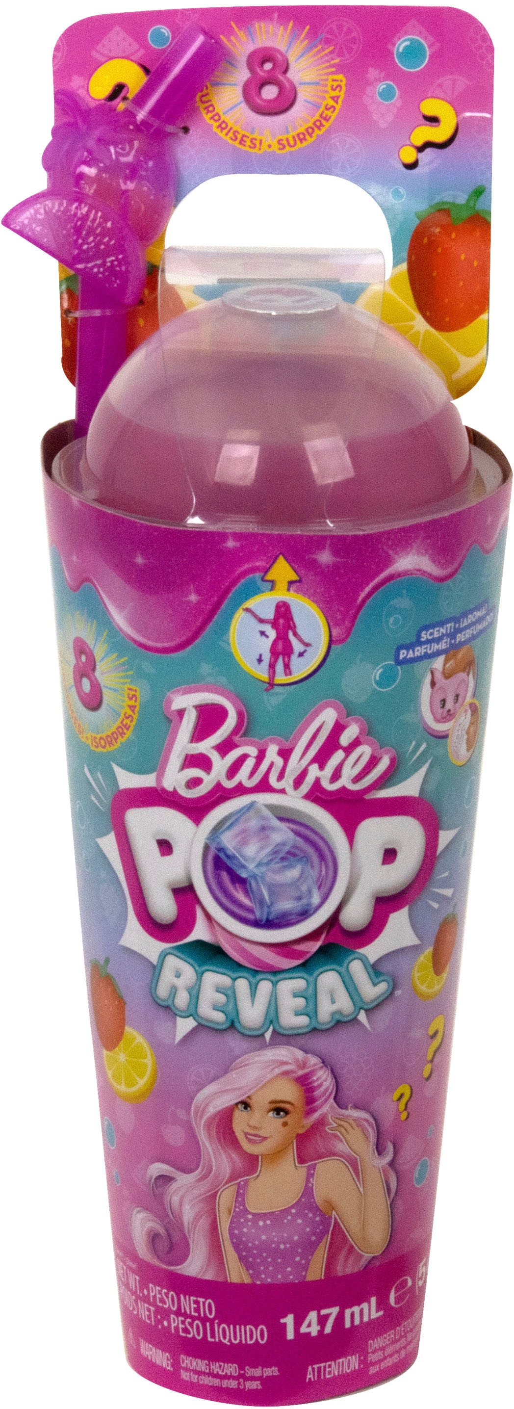 Barbie Anziehpuppe »Pop! Reveal, Fruit, Erdbeerlimonadendesign«, mit Farbwechsel