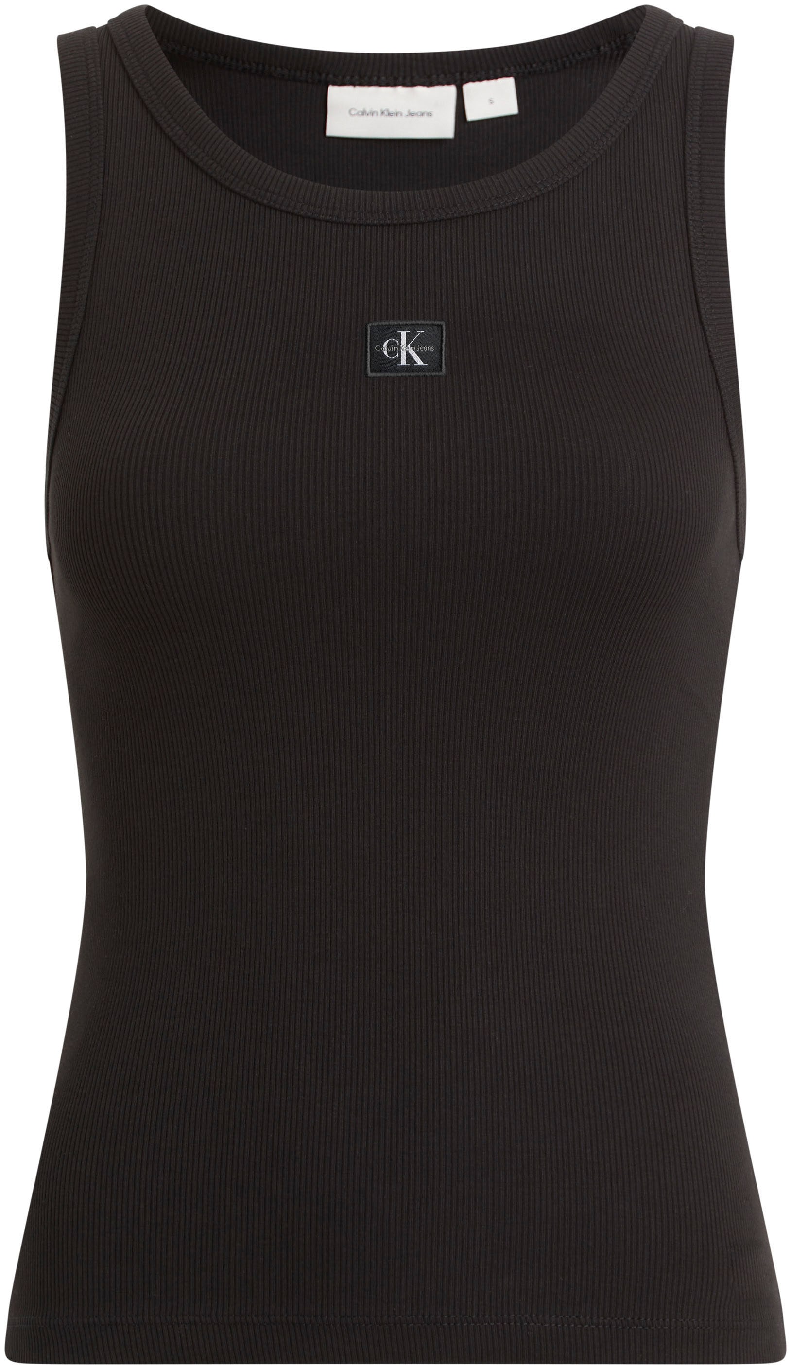 Calvin Klein Jeans Tanktop »WOVEN LABEL RIB TANK TOP«, mit Logodruck