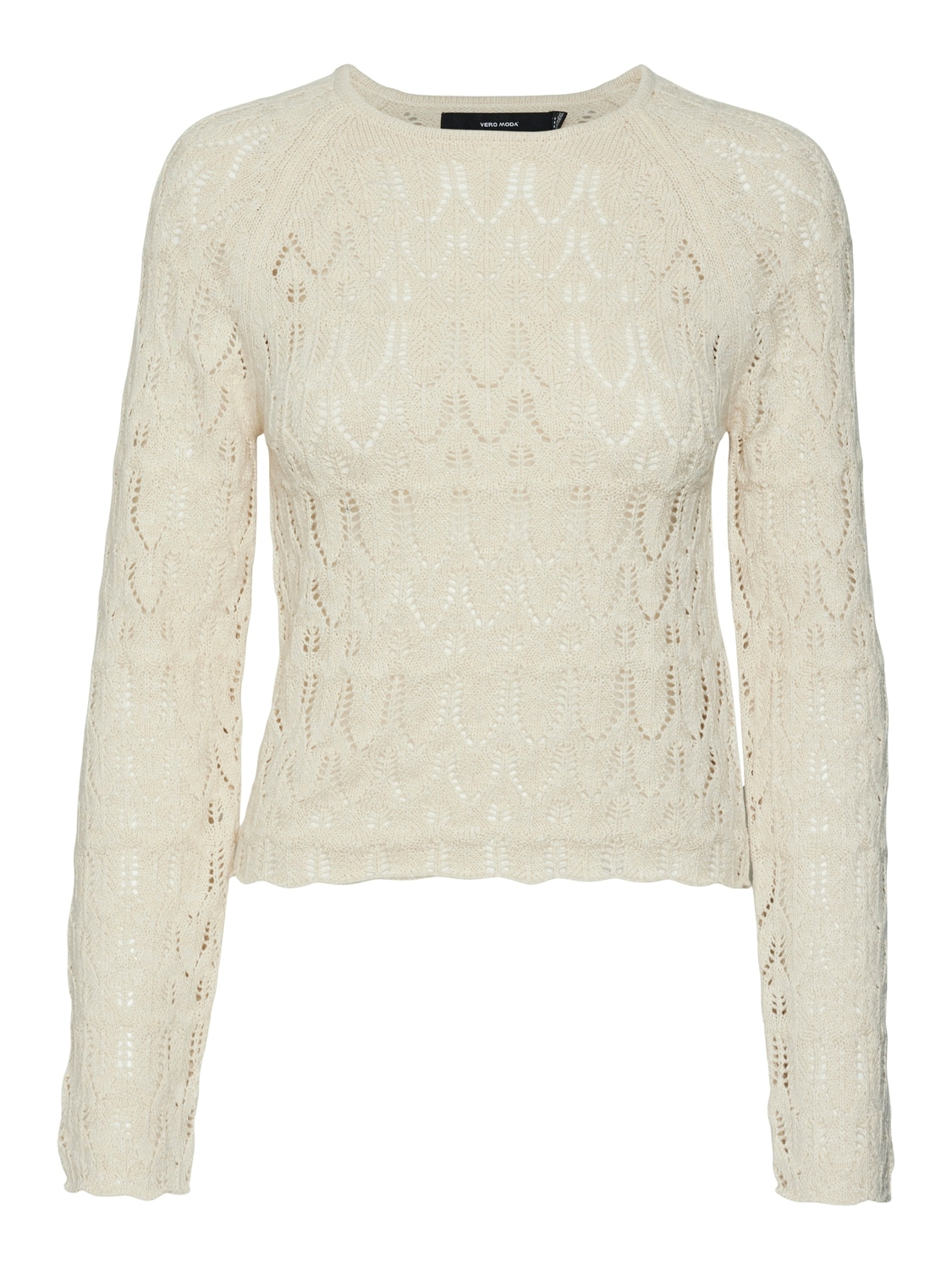 Vero Moda Strickpullover »VMNEWFABIENNE LS O-NECK PULLOVER NOOS«, im hochwertigen Ajourstrickmuster