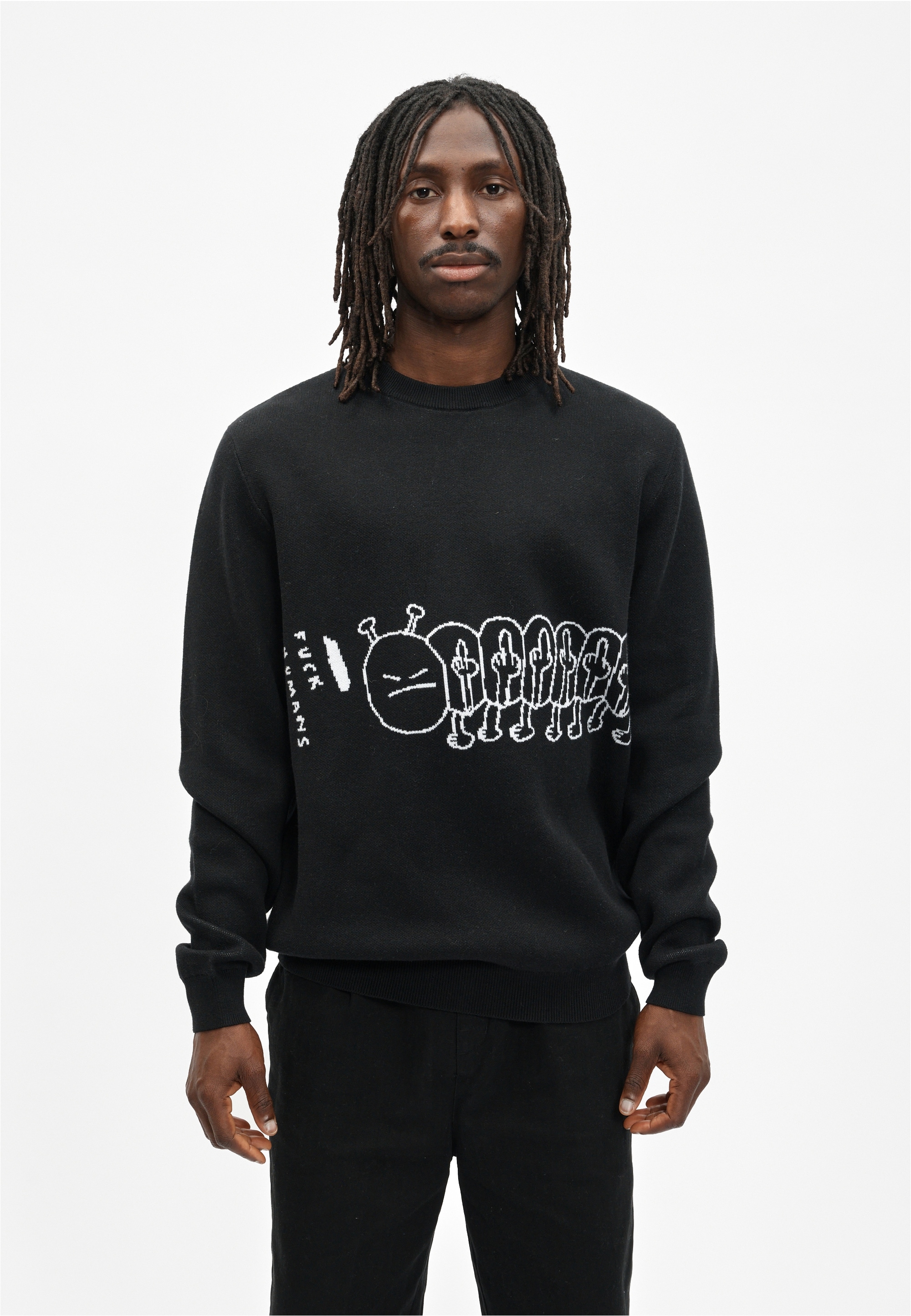 Cleptomanicx Strickpullover "FUHUMANS" mit lässigem Frontprint