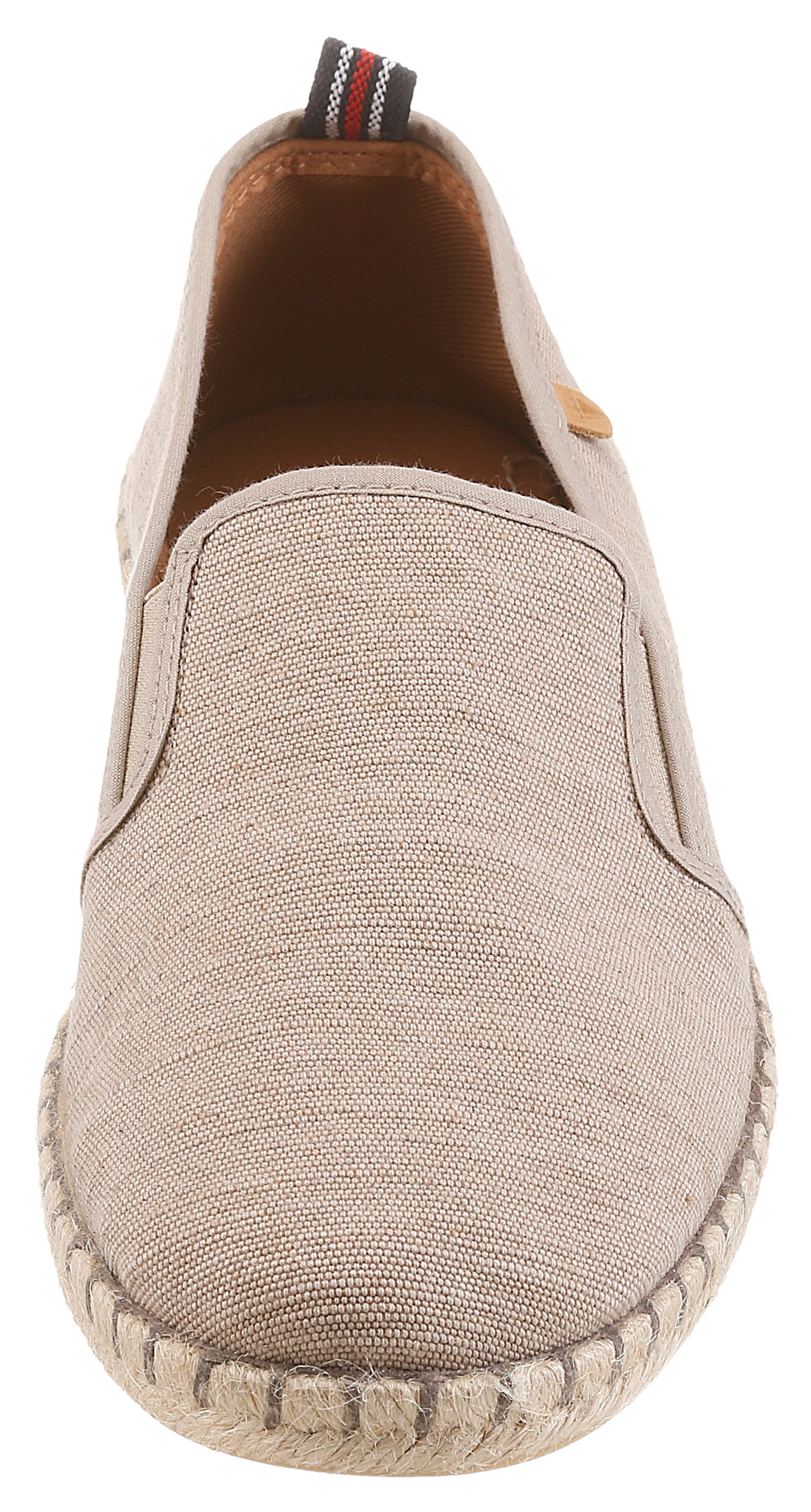 Slipper VERBENAS "TOM MALI", Herren, Gr. 40, natur, Textil, meliert, unifarben, Basic, Schuhe Slipper, Schlupfschuh, Urlaubsschuh, Flat mit Bast-Sohlenumrahmung 3