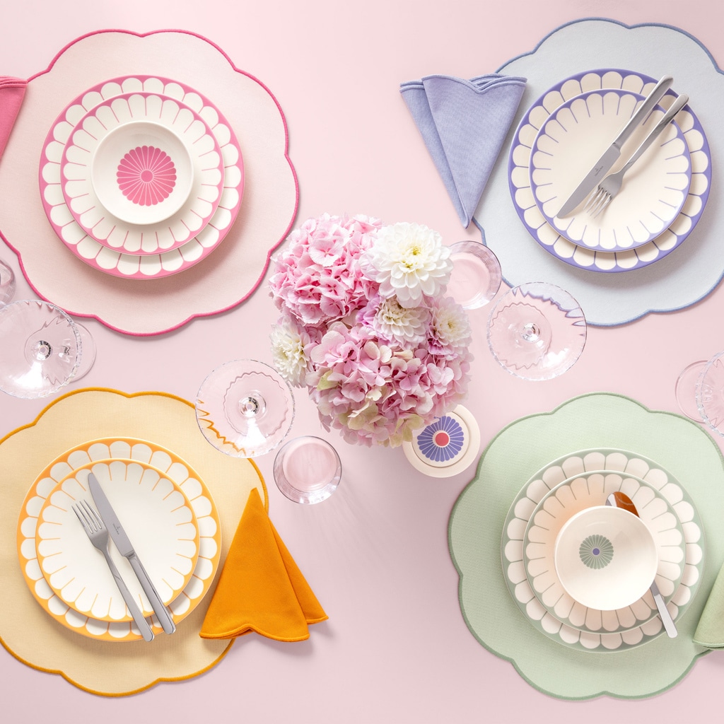 Villeroy & Boch Platzset »Platzsets Fleur Accessoires ø 40 cm 6er Set rosa« waschbar bei 30 Grad C