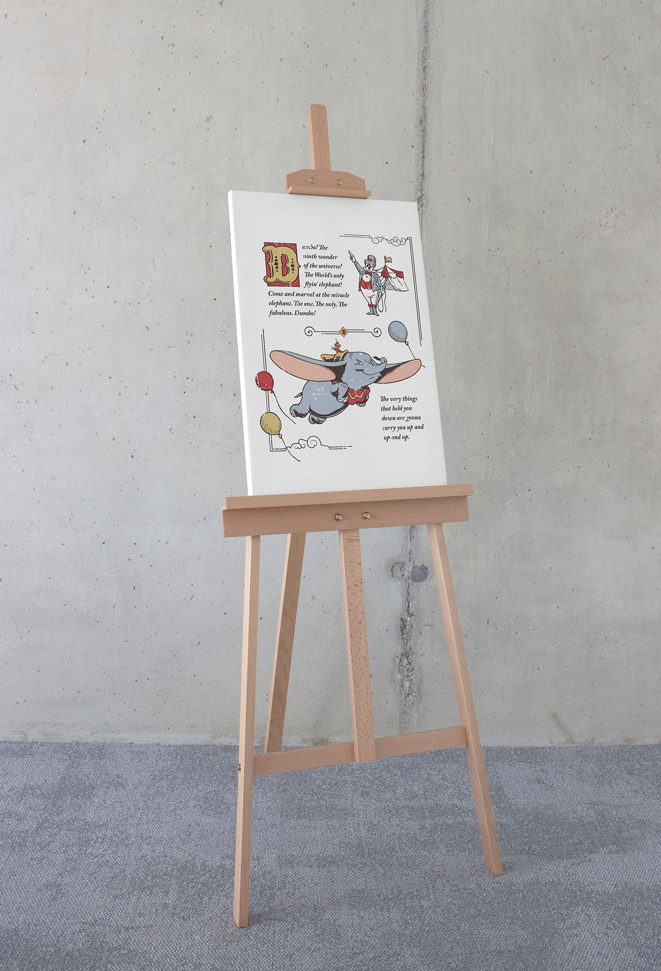 Komar Leinwandbild "Dumbo the Flying Elephant - Größe 40 x 60 cm" Disney 40 günstig online kaufen