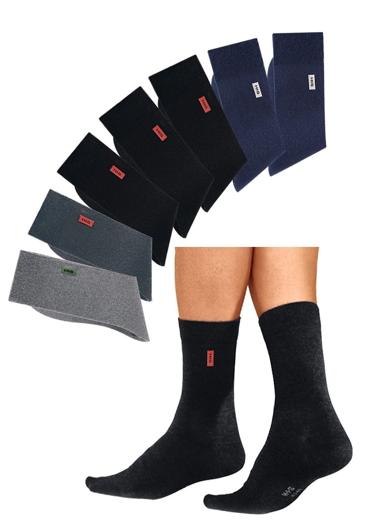 H.I.S Basicsocken, (7 Paar), in angenehmer Baumwollqualität