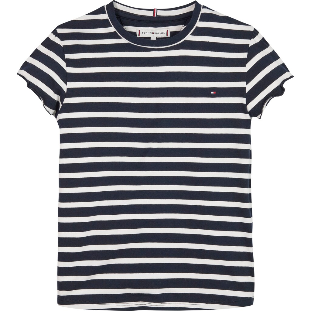 Tommy Hilfiger T-Shirt »STRIPED RUFFLE SLEEVE TOP S/S«