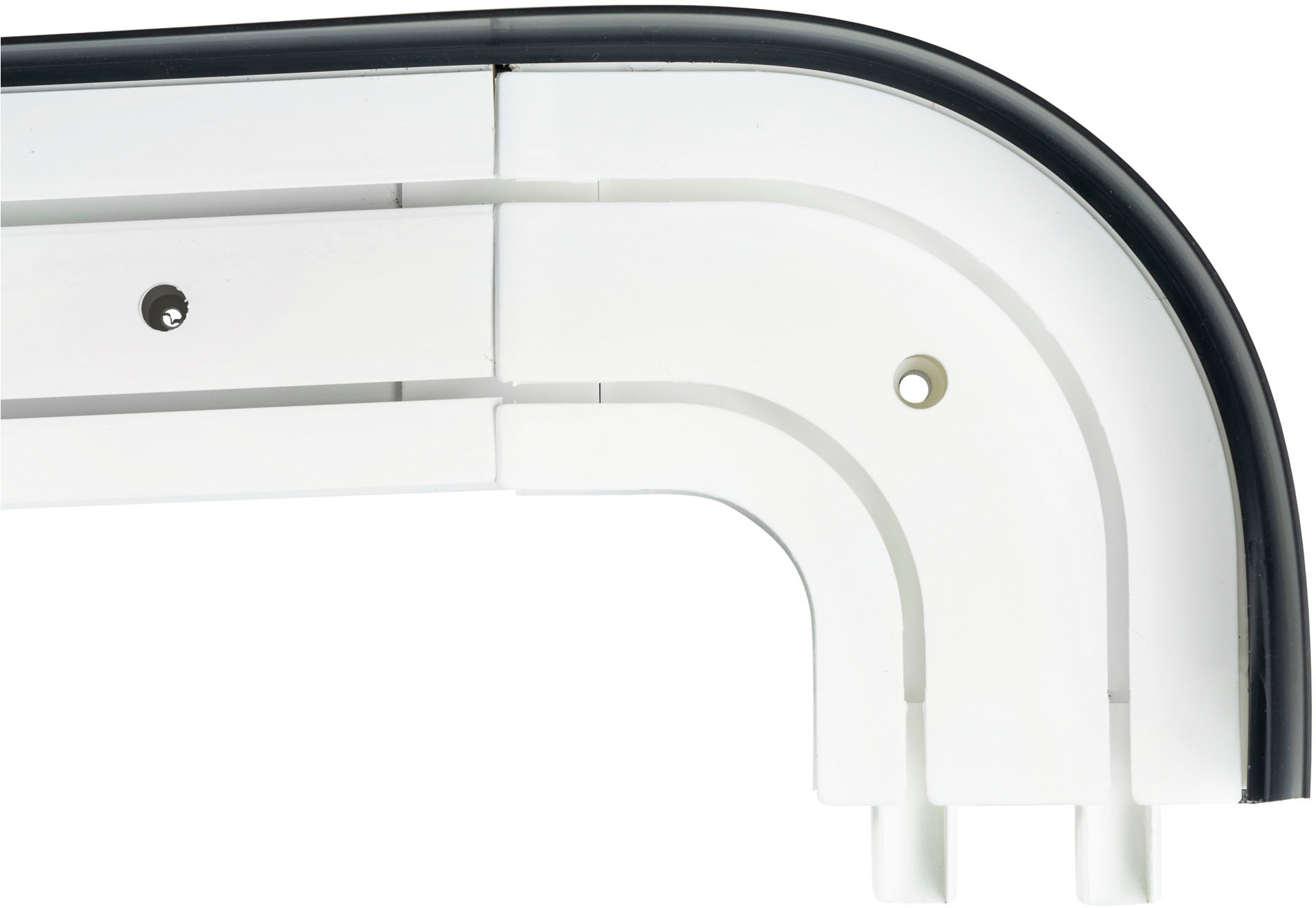 Thumbnail - SN DECO GROUP Vorhangschiene "SH2" 2 läufig-läufig Fixmaß Set 2-läufig, inkl. Rundbögen, Blende 7,5 cm, vorgebohrt, Inne...