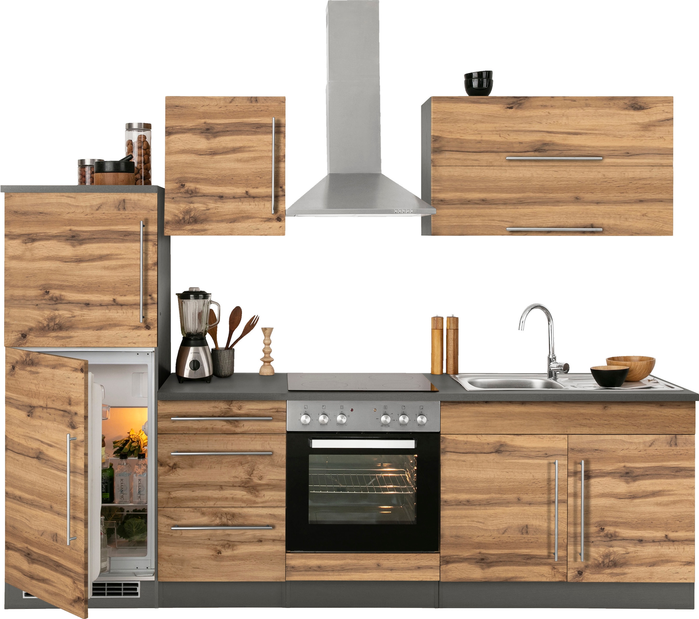 KOCHSTATION 1100000002199 "KS-Samos" Breite 270 cm, wahlweise mit E-Geräten, mit Arbeitsplatte