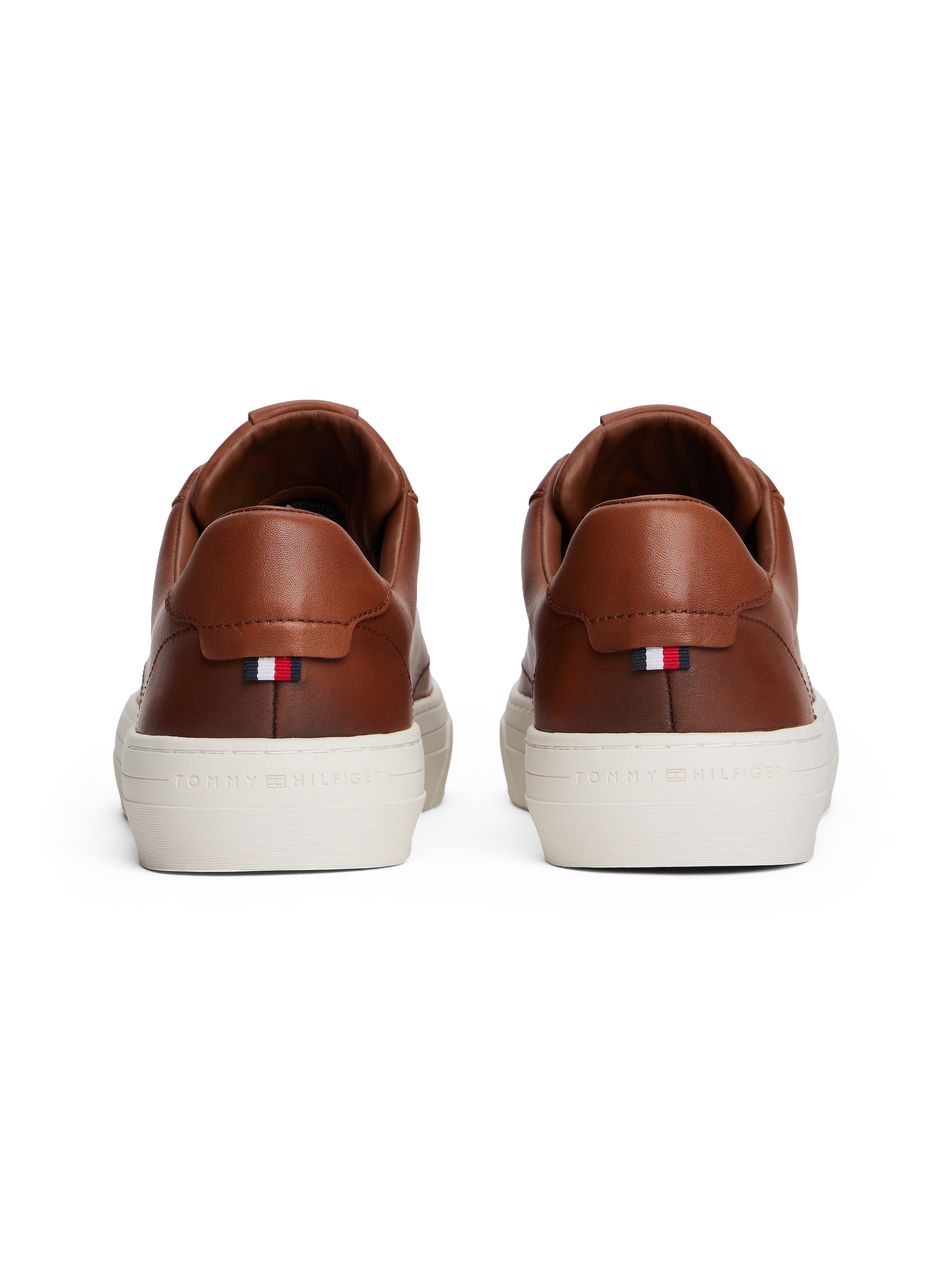 Tommy Hilfiger Sneaker »PREMIUM DRESS CUPSOLE COGNAC«, Freizeitschuh, Halbschuh, Schnürschuh mit edler Logoprägung
