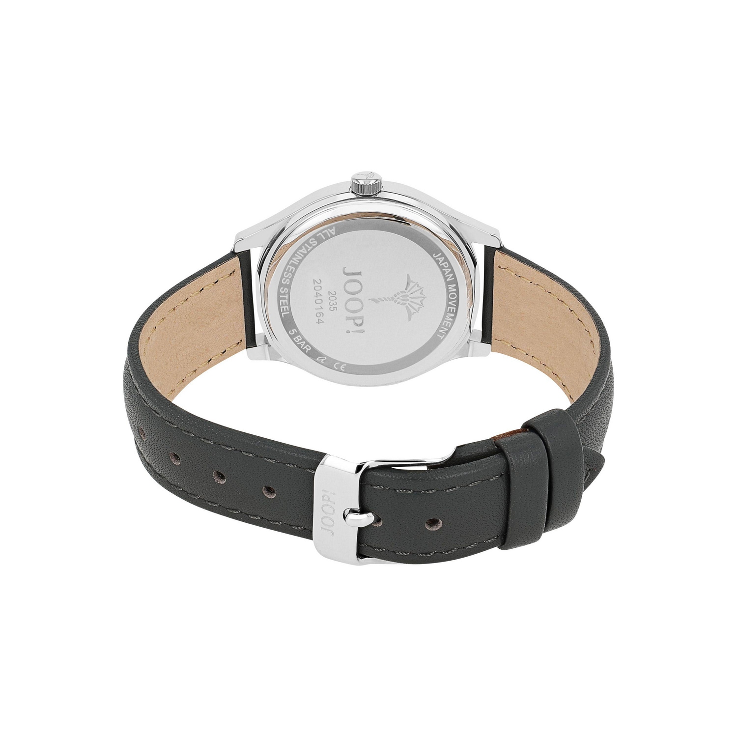 JOOP! Quarzuhr, Armbanduhr, Damenuhr, Lederarmband, analog, Kristallsteine