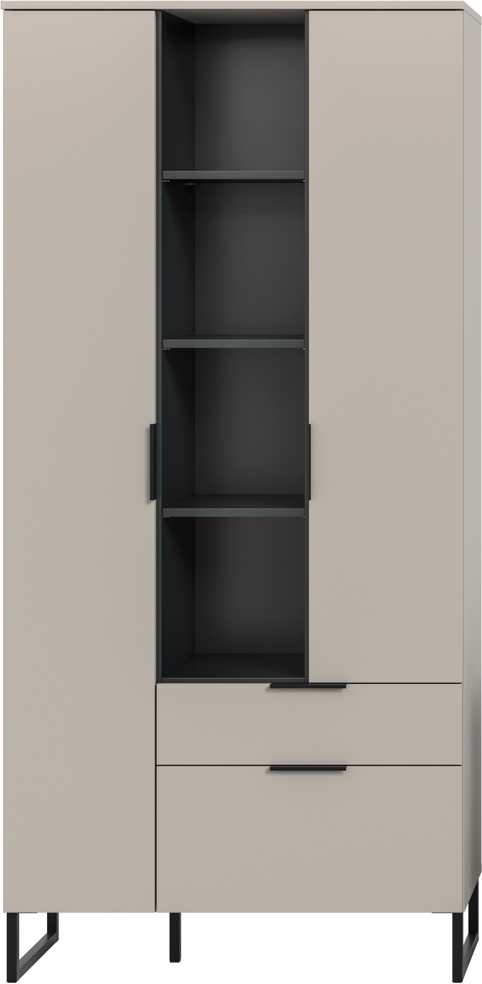 INOSIGN Mehrzweckschrank »Adio, Stauraumtype, 90 cm Breite«, (1 St.), Adio, Stauraumtype, Kashmir NB, 4 offene Fächer, 2 Türen, 1 Klappe