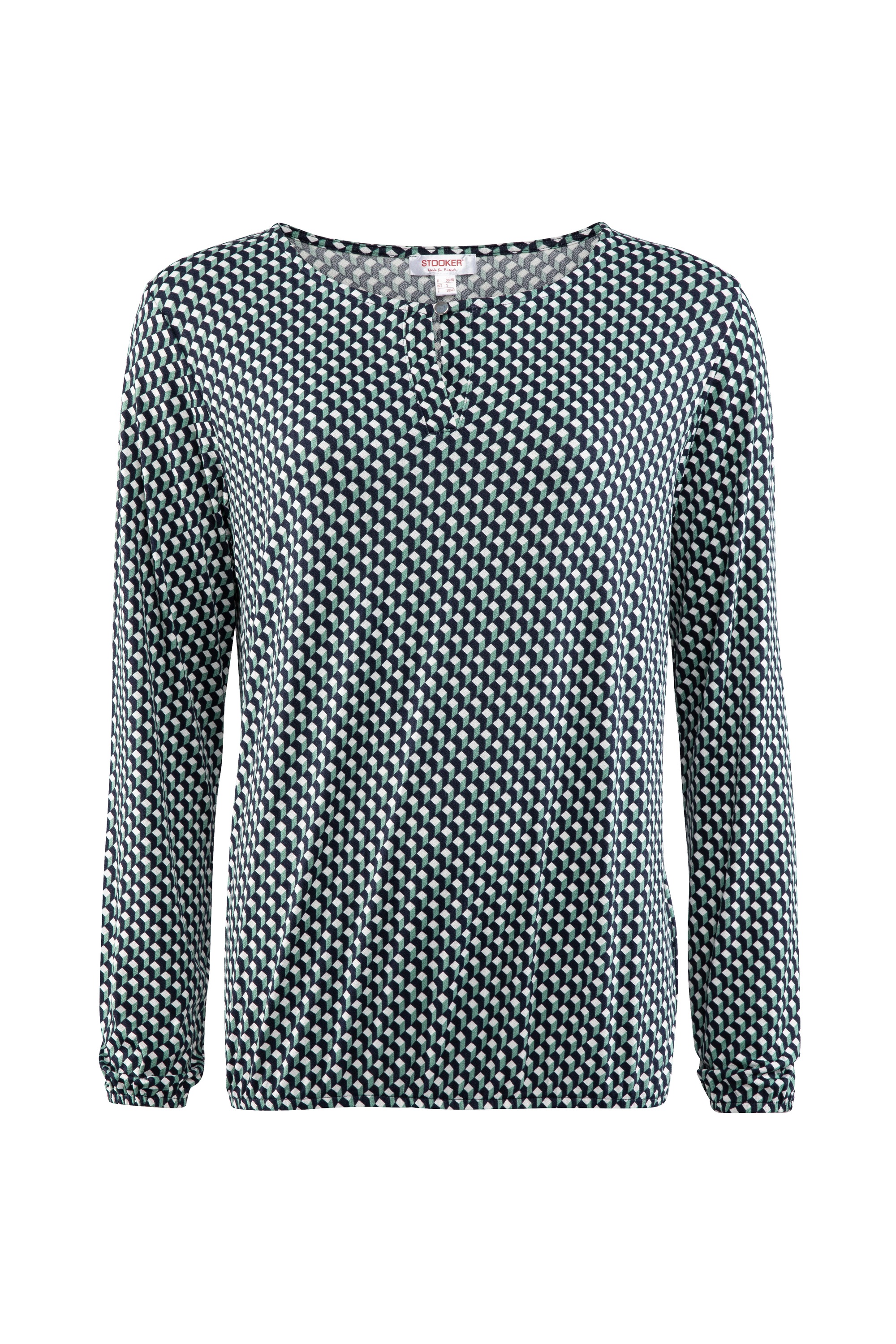 STOOKER WOMEN Langarmshirt »CALLA Print Langarmshirt«, Regular Fit Blusen-Shirt mit grafischem Print für Damen