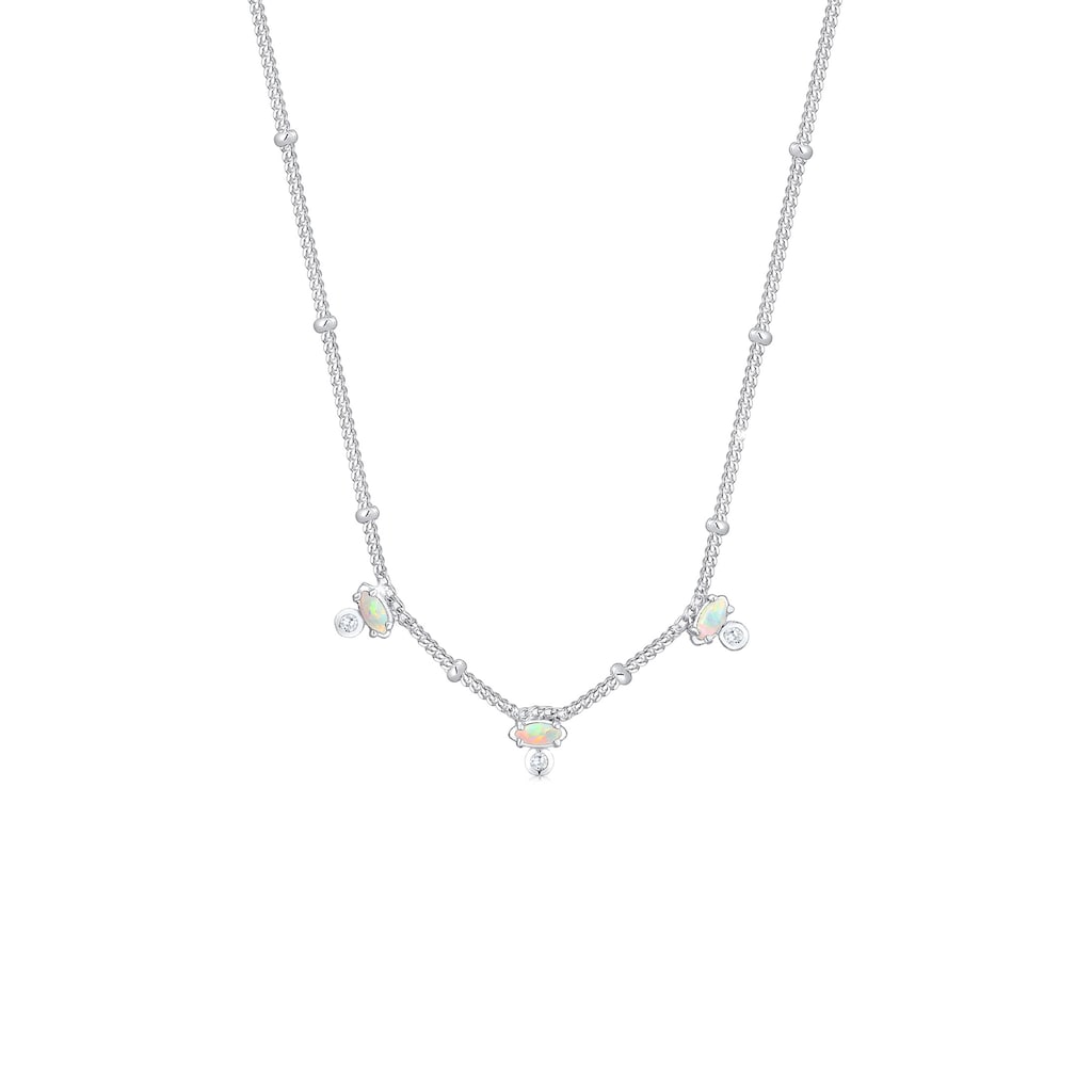 Elli Collierkettchen »Vintage Synthetischer Opal Zirkonia 925er Silber«