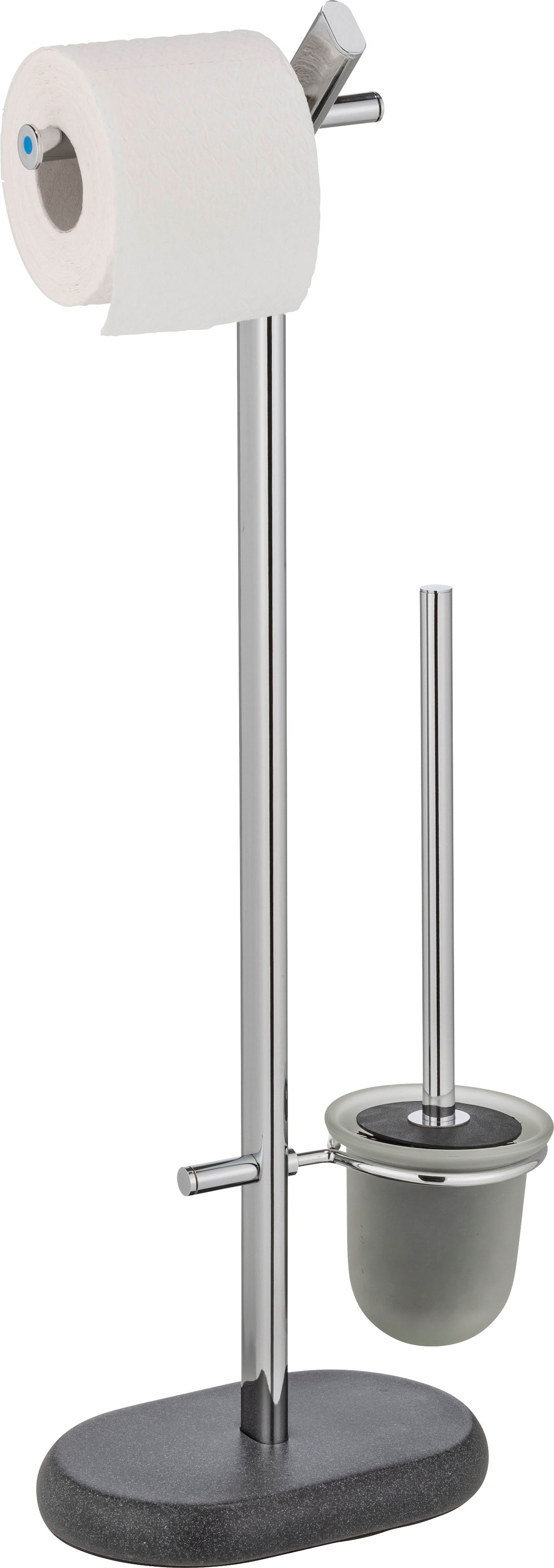 WENKO WC-Garnitur »Puro«, aus Stahl-Polyresin (Kunststein), anthrazit, mit  schwerer Bodenplatte bestellen | BAUR | Toilettenbürstenhalter