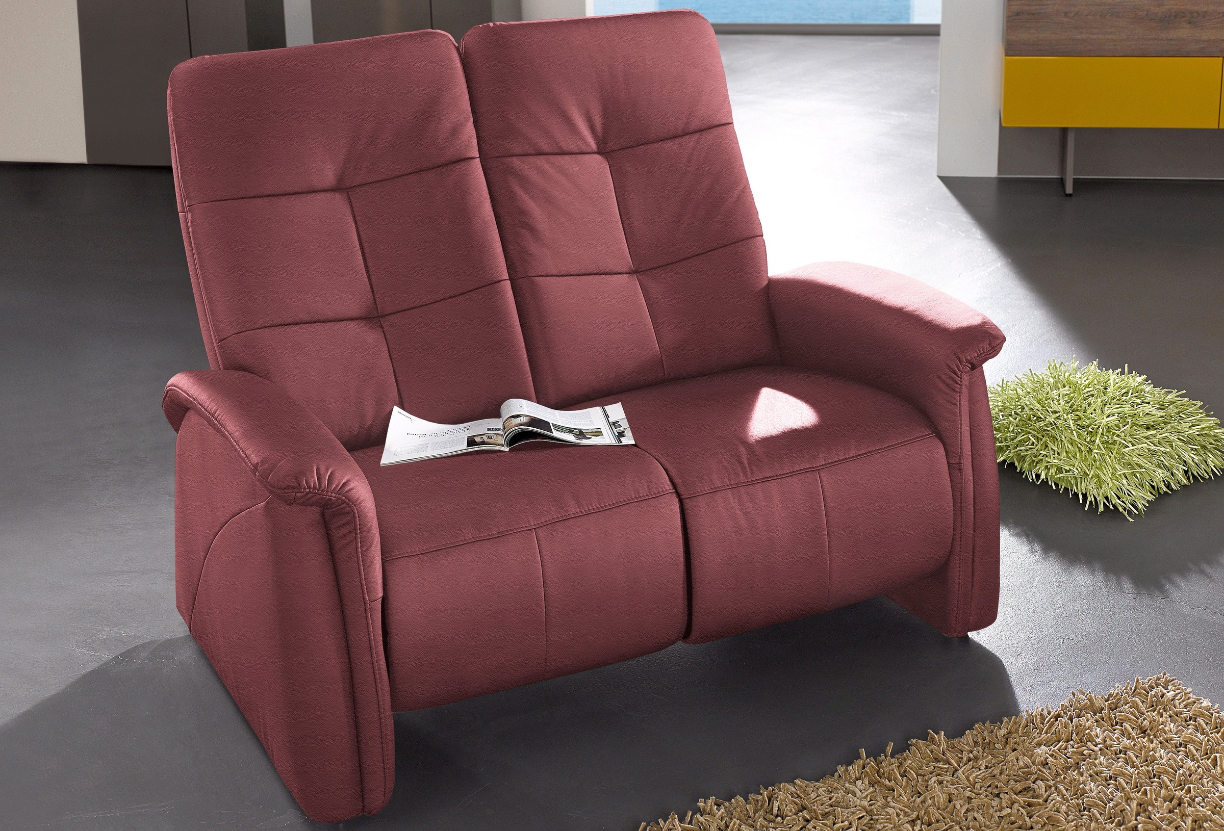 exxpo - sofa fashion "Tivoli, Kinosofa, bequem und komfortabel durch die Relaxfunktion" (2-sitzig), schmale Armlehnen, hohe Rückenlehne
