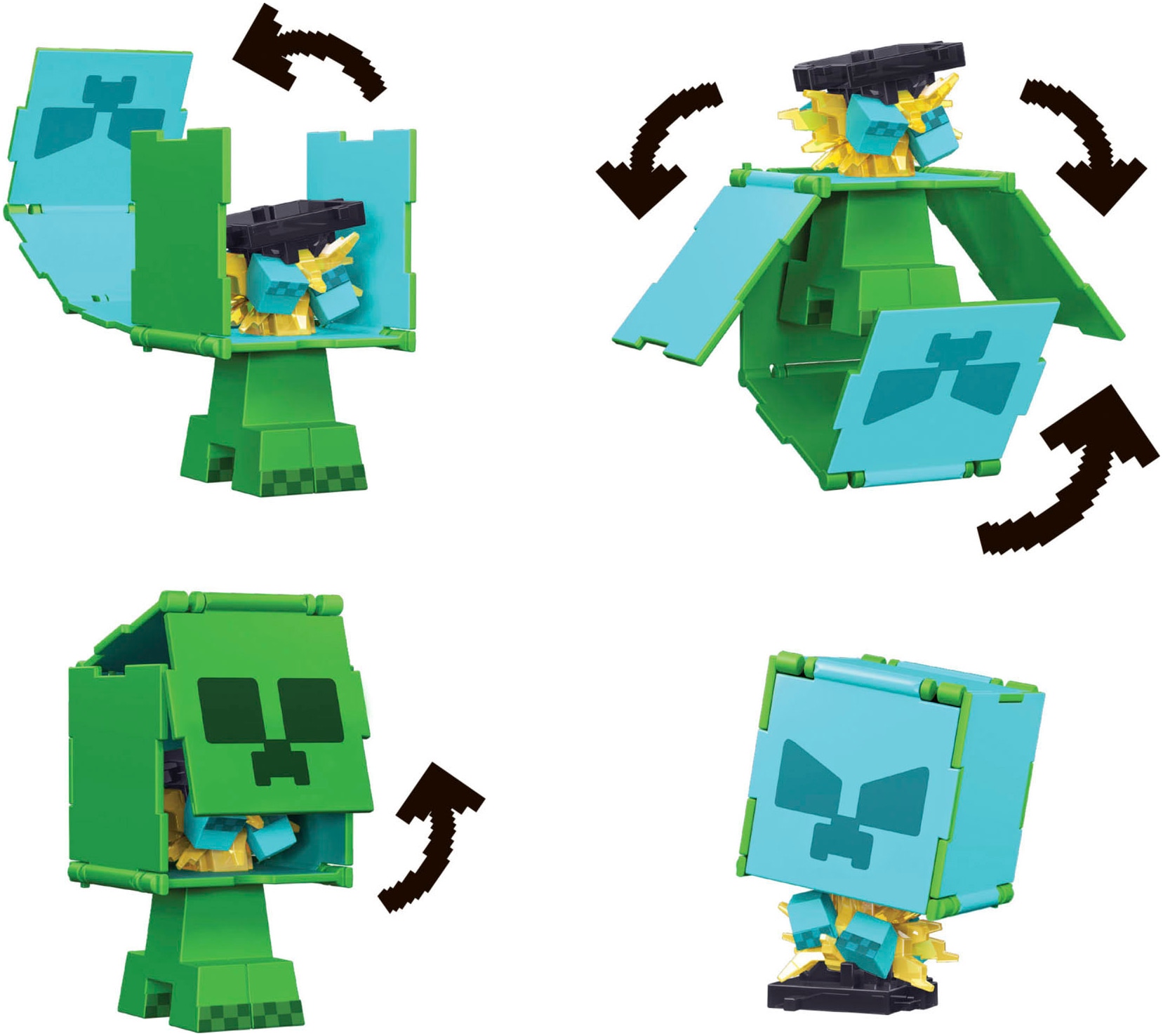 Mattel® Actionfigur »Minecraft, Flippin' Figs, 2in1 - Creeper + Charged Creeper«