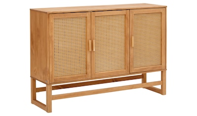 Sideboard, Rattangeflecht auf den Türfronten, aus Massivholz, zwei Farbvarianten