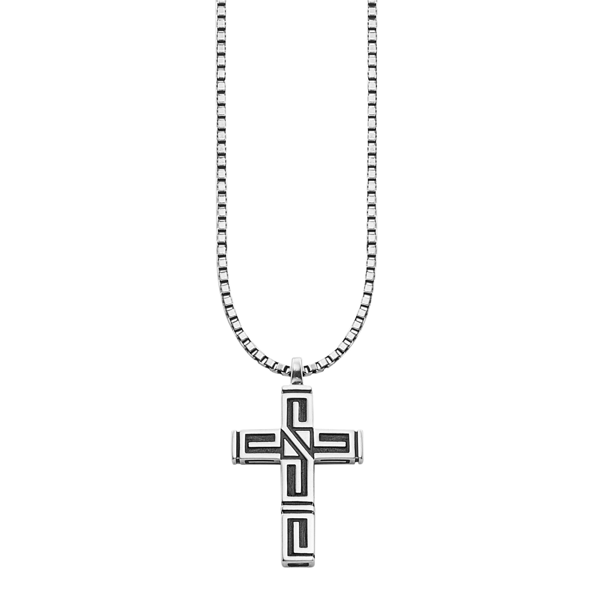 CAÏ Kette mit Anhänger »925/- Sterling Silber rhodiniert Kreuz«