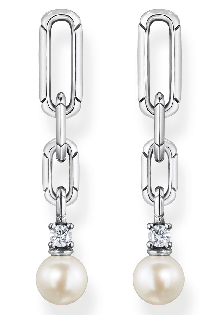 THOMAS SABO Paar Ohrstecker »mit Perle silber, H2205-167-14«, mit Zirkonia ( synth.) - mit Süßwasserzuchtperle online kaufen | BAUR