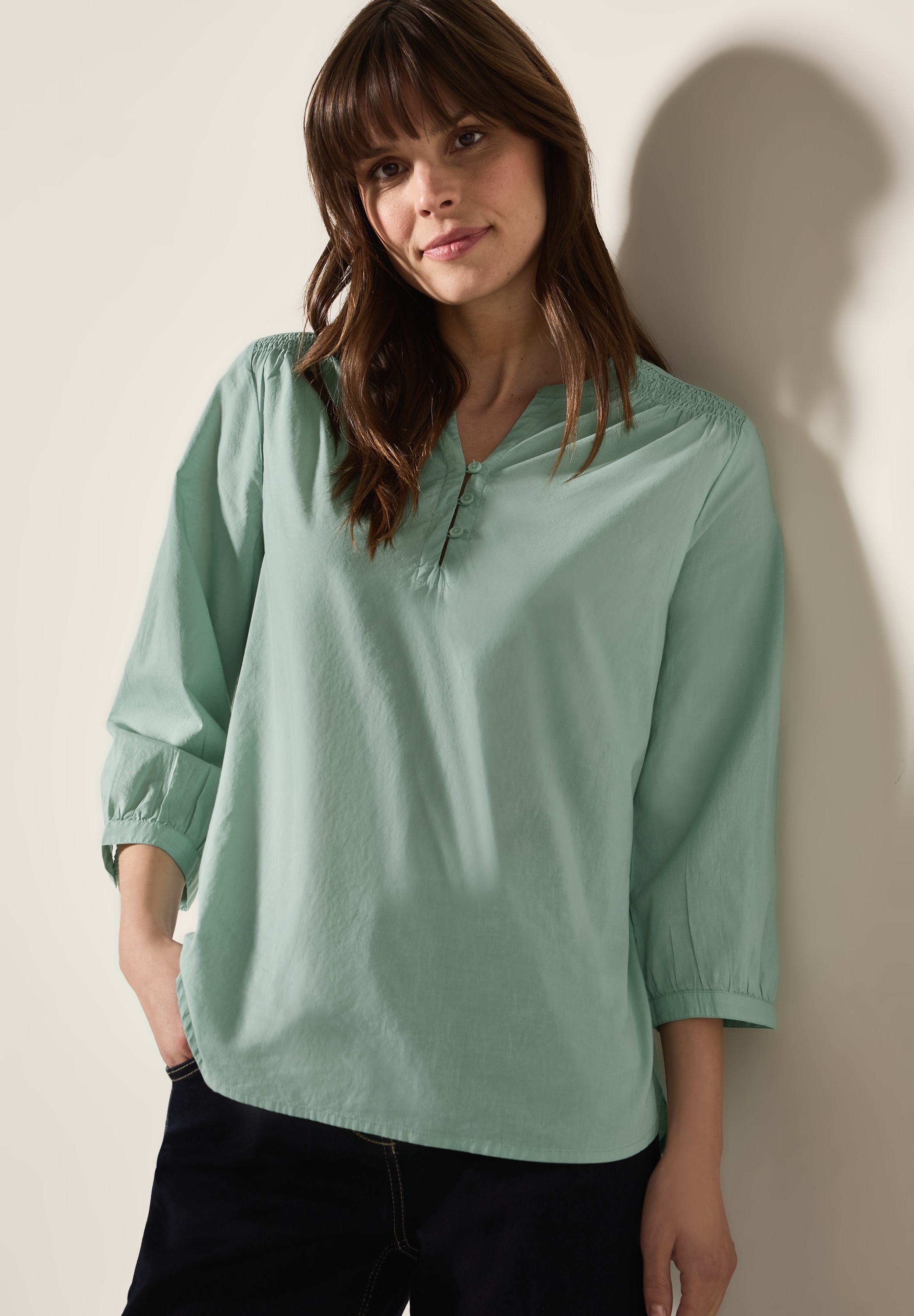Cecil Klassische Bluse, mit Smock-Detail günstig online kaufen