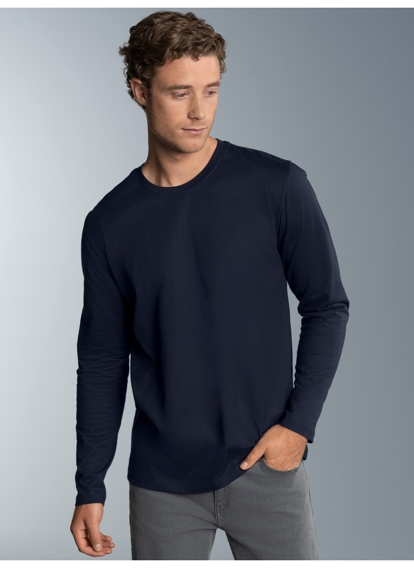 Trigema T-Shirt "TRIGEMA Langarmshirt aus 100% Baumwolle" 1 Stk.