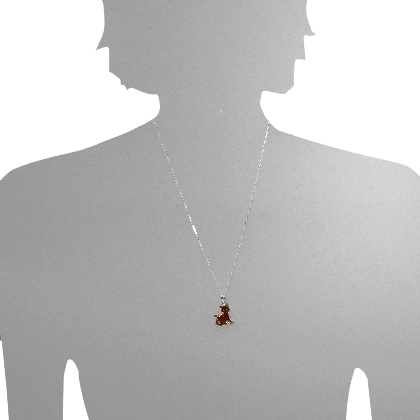 OSTSEE-SCHMUCK Kette mit Anhänger »Ostsee-Schmuck Kette mit Anhänger Katze Kette mit Anhänger Katze«, (2 tlg.)